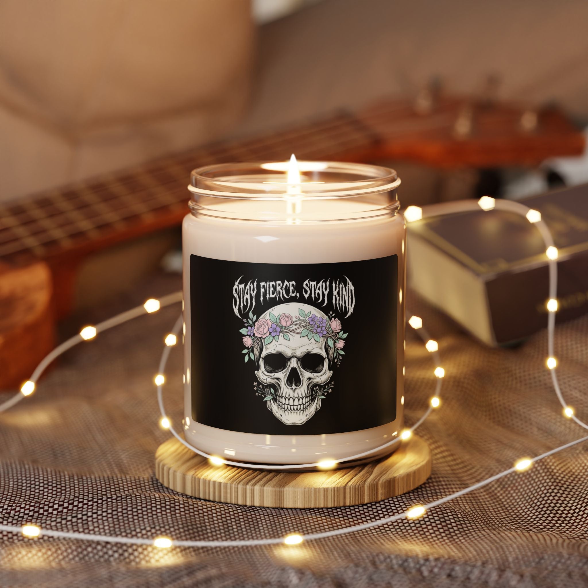 Stay Fierce Stay Kind Candle | Heavy Metal Wellness, gothic wellness quote