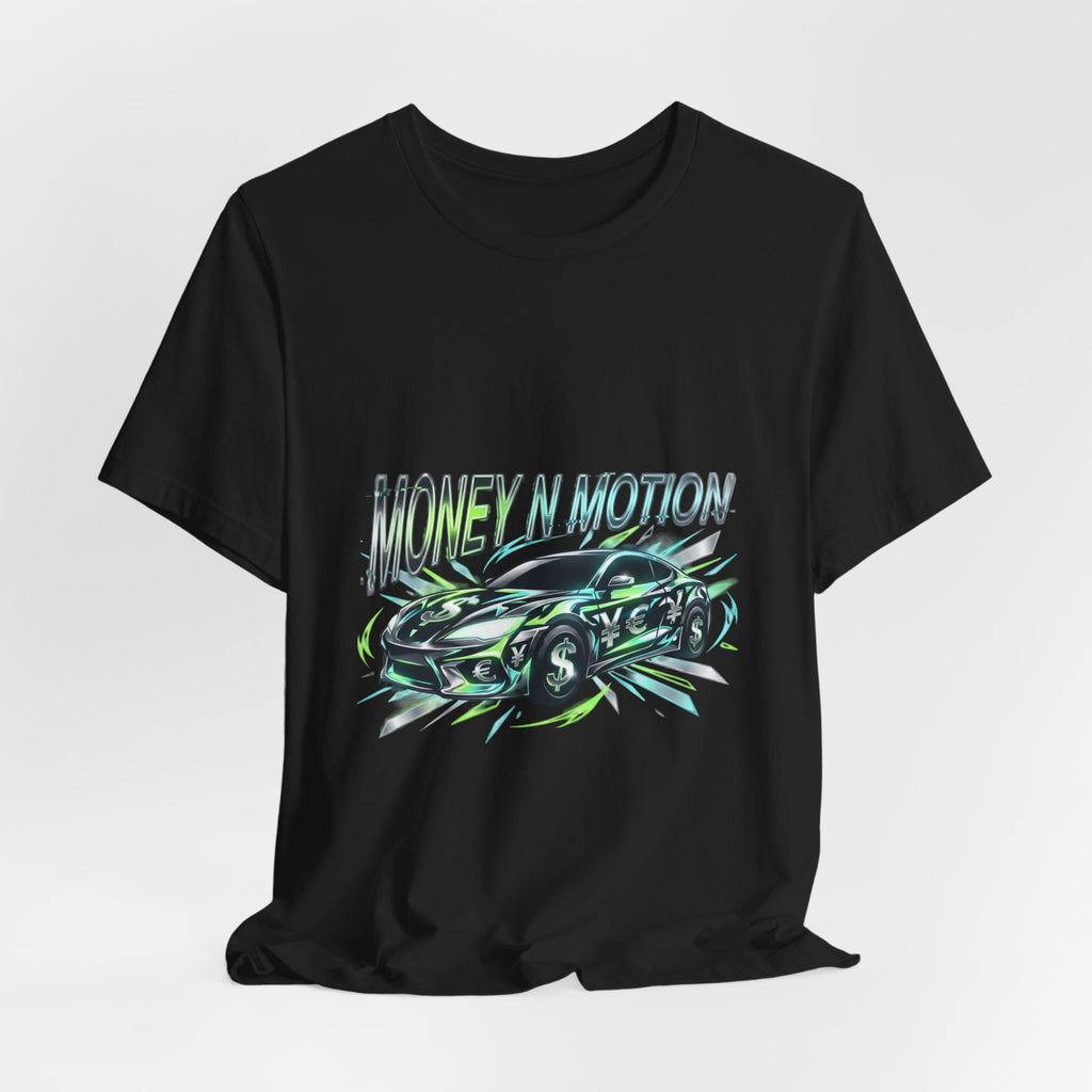 Money in Motion Tee | kinetic typography, melting letters, neon glitch
