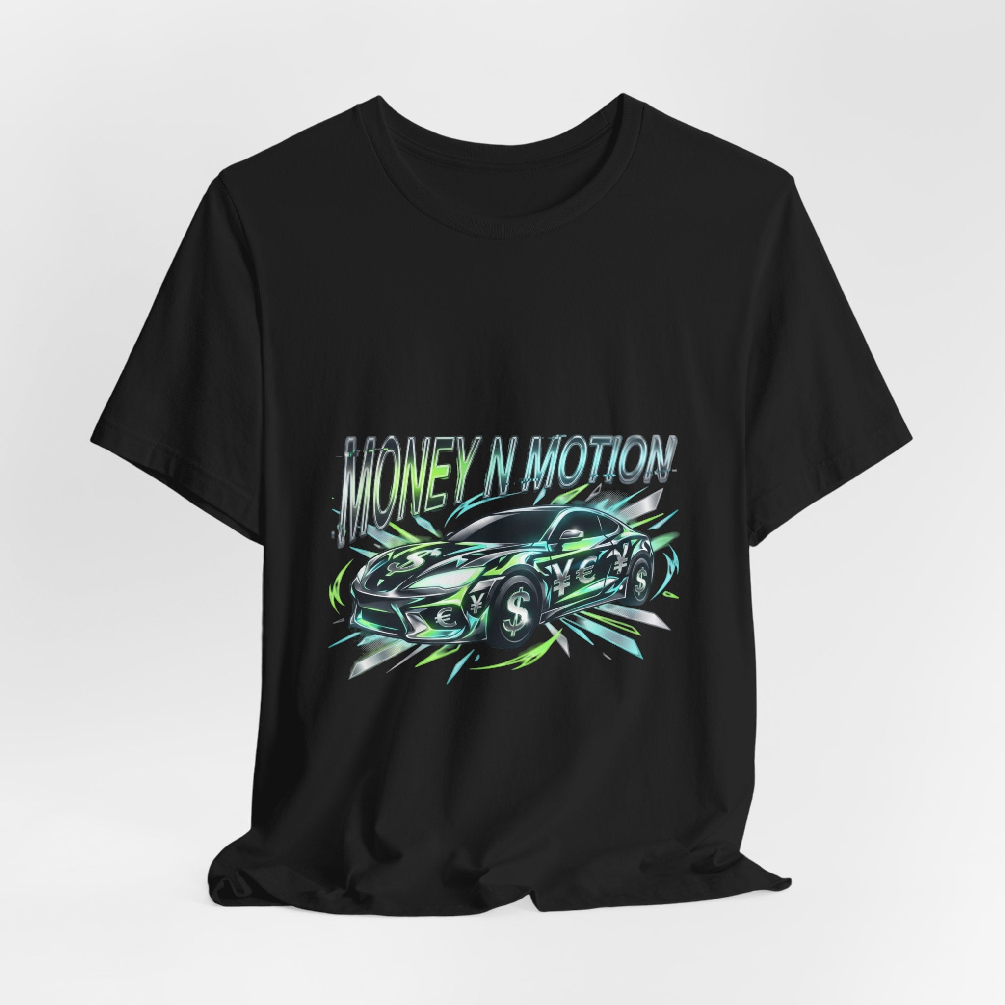 Money in Motion Tee | kinetic typography, melting letters, neon glitch
