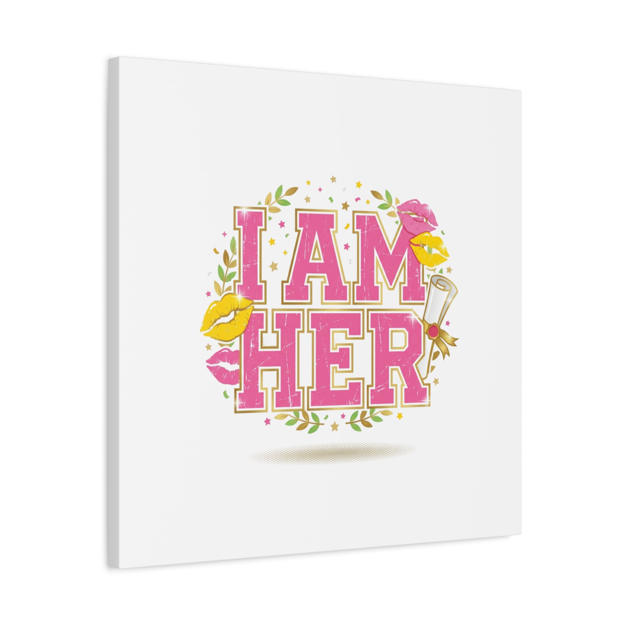I AM HER Canvas | Varsity Crest, Retro Collegiate Style