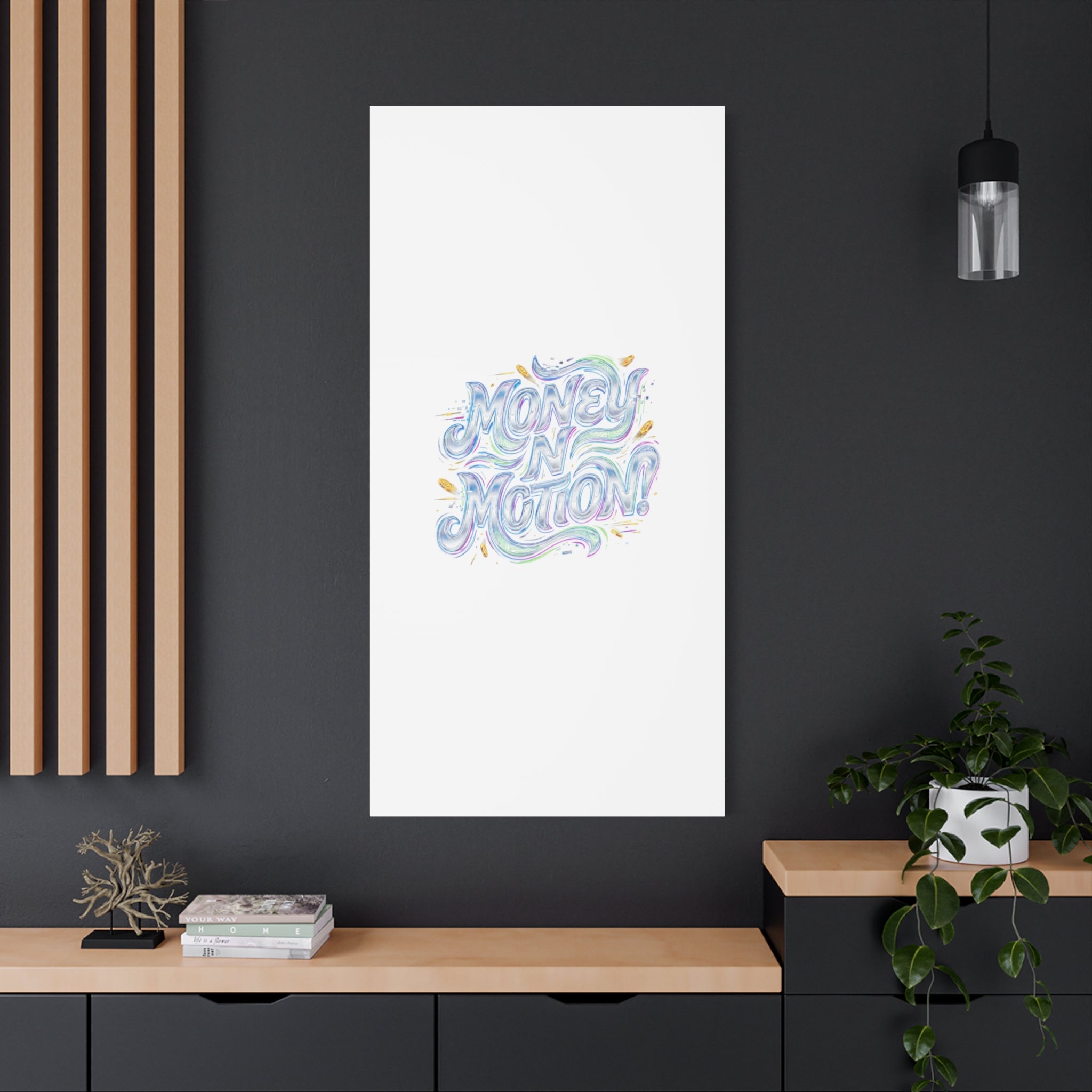 Money N Motion Canvas | psychedelic typography, melting letters poster