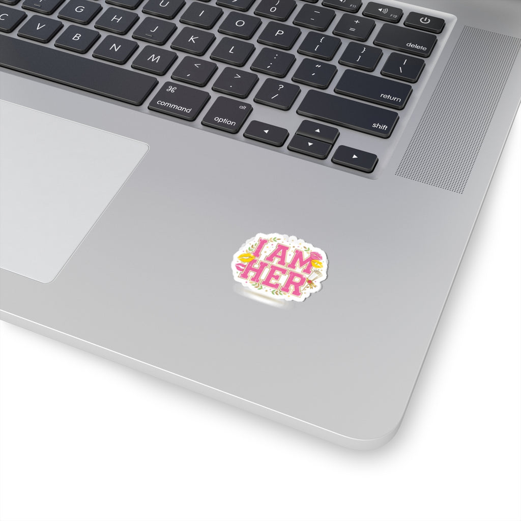 I Am Her Kiss-Cut Sticker | varsity crest, tongue-in-cheek ‘Unc’ status