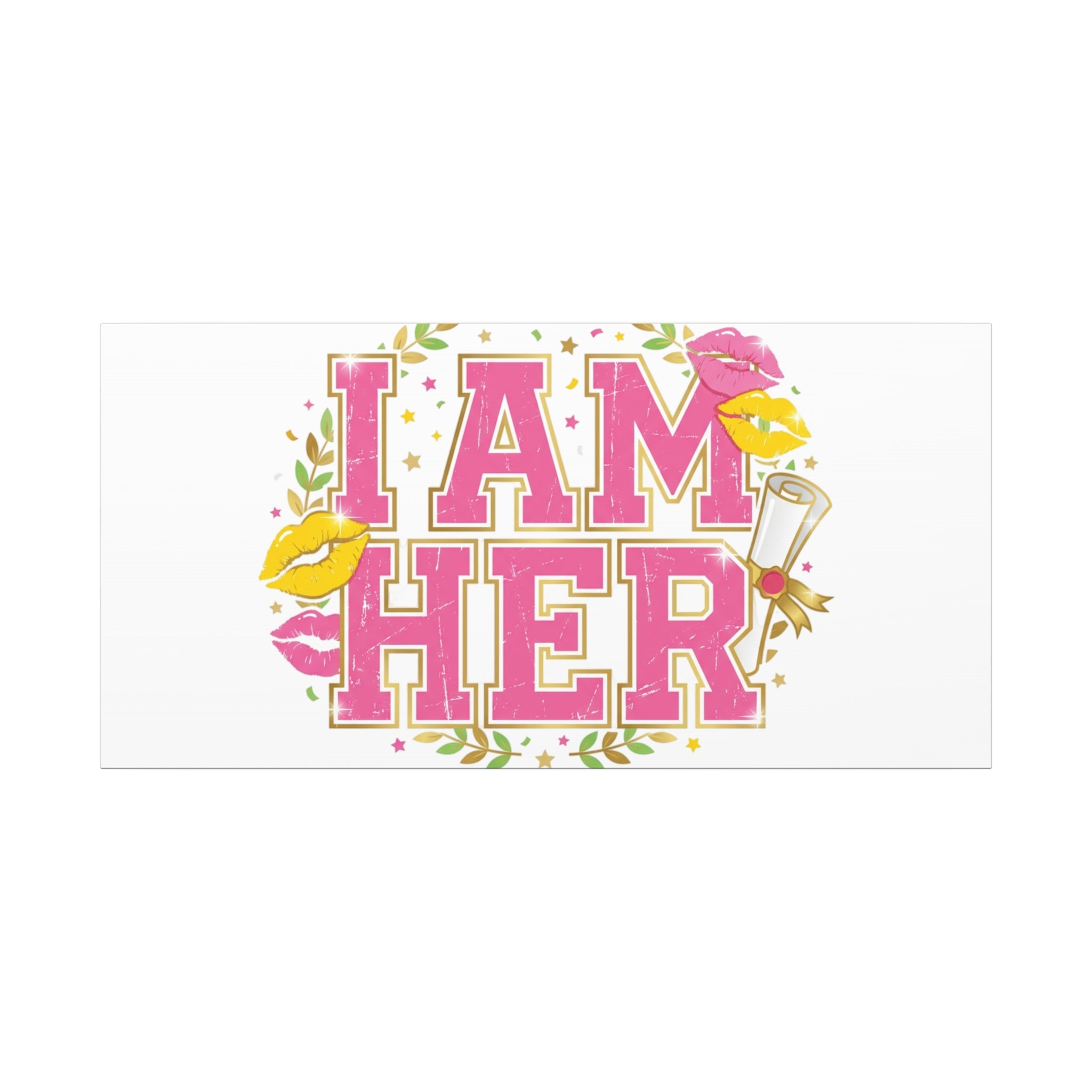 I AM HER Canvas | Varsity Crest, Retro Collegiate Style
