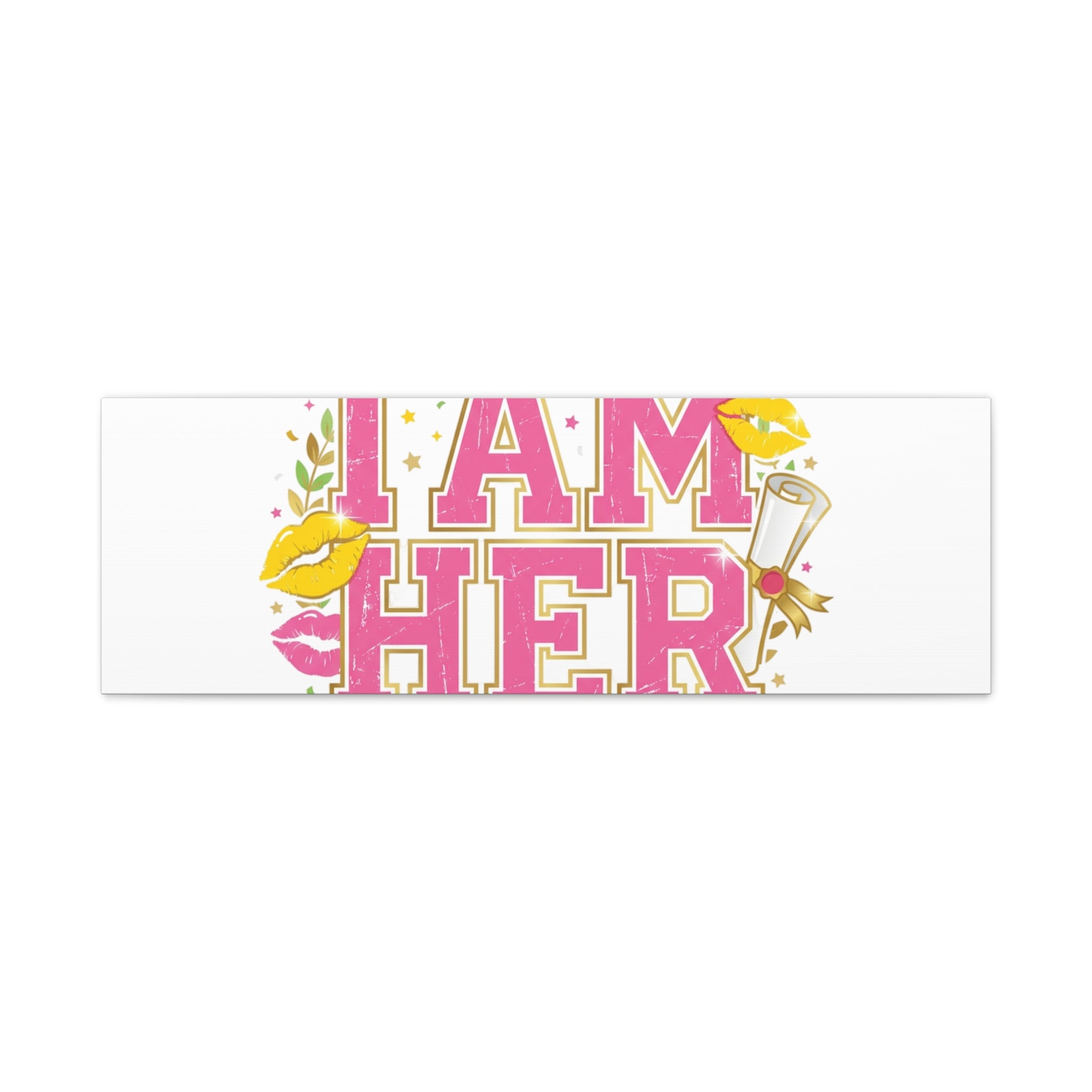I AM HER Canvas | Varsity Crest, Retro Collegiate Style
