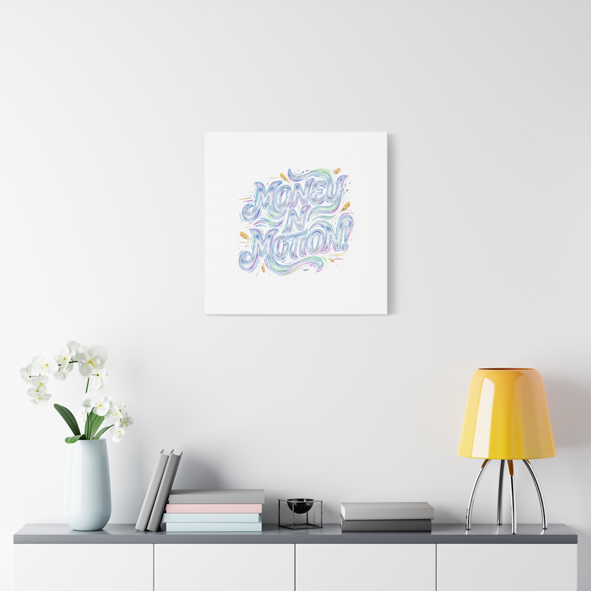 Money N Motion Canvas | psychedelic typography, melting letters poster