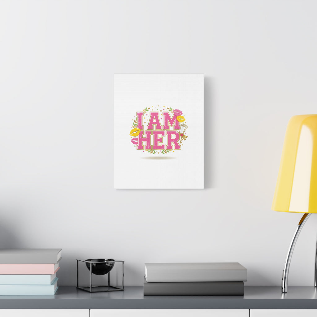 I AM HER Canvas | Varsity Crest, Retro Collegiate Style