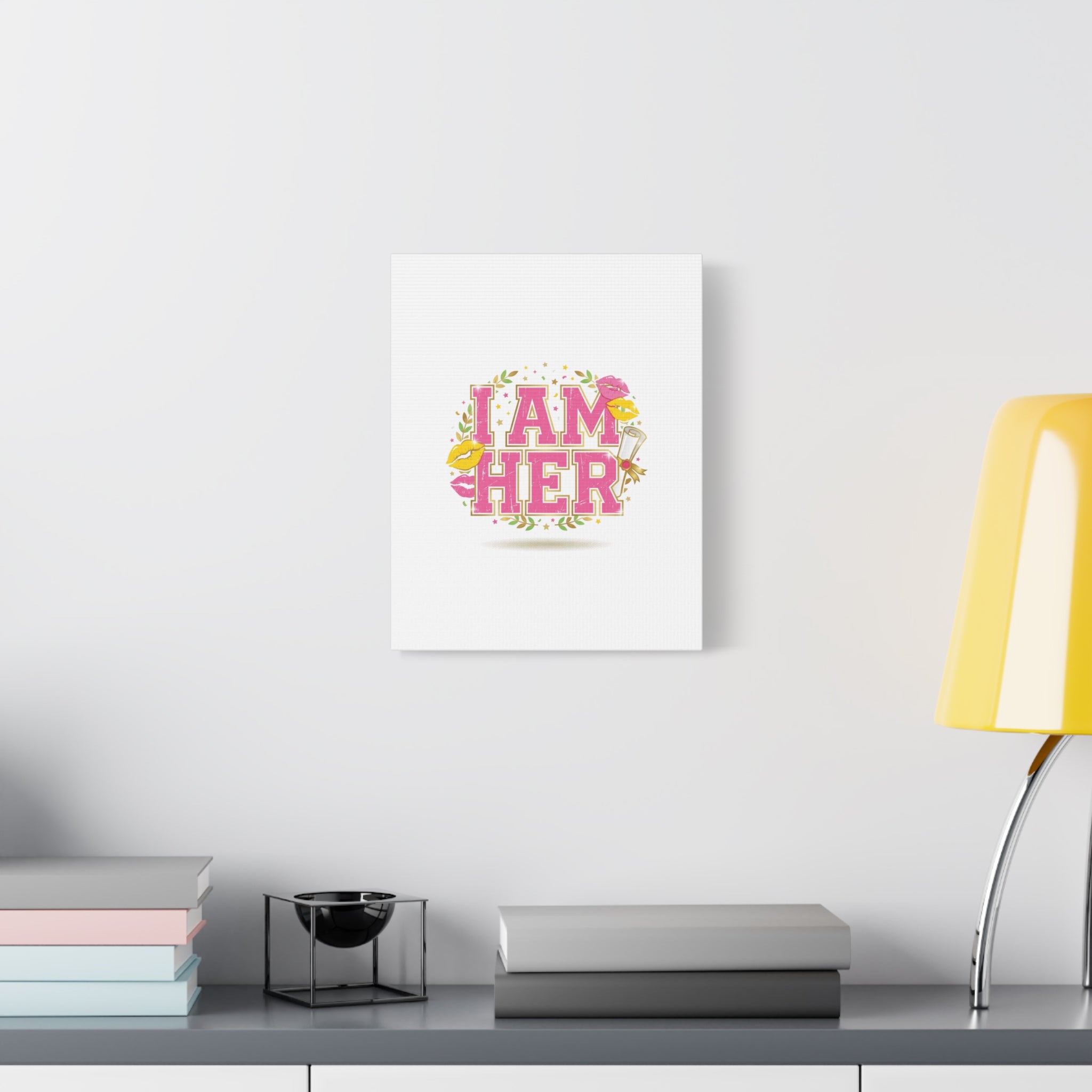 I AM HER Canvas | Varsity Crest, Retro Collegiate Style