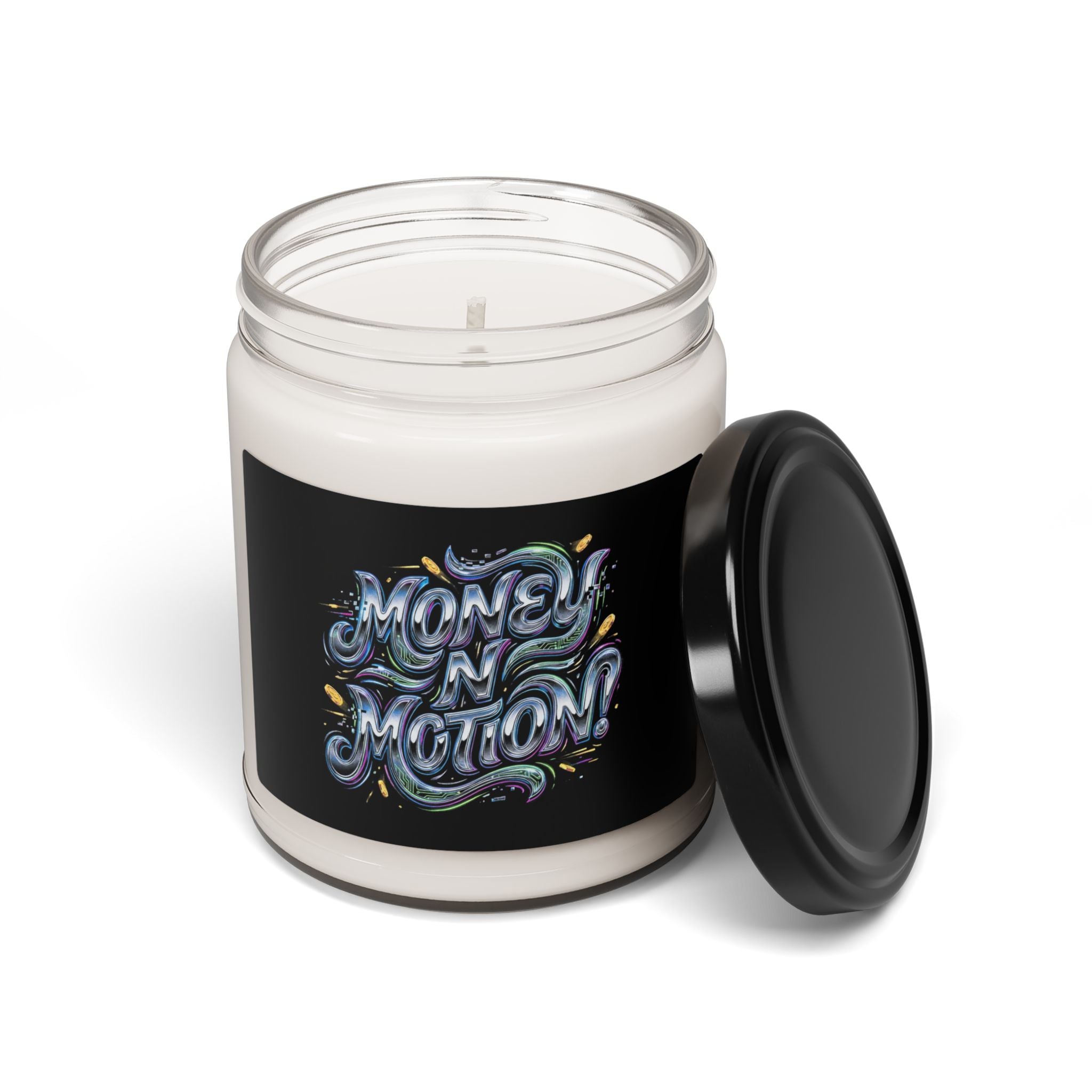 Melting Motion Typography Candle | Soy 9oz, psychedelic glitch text
