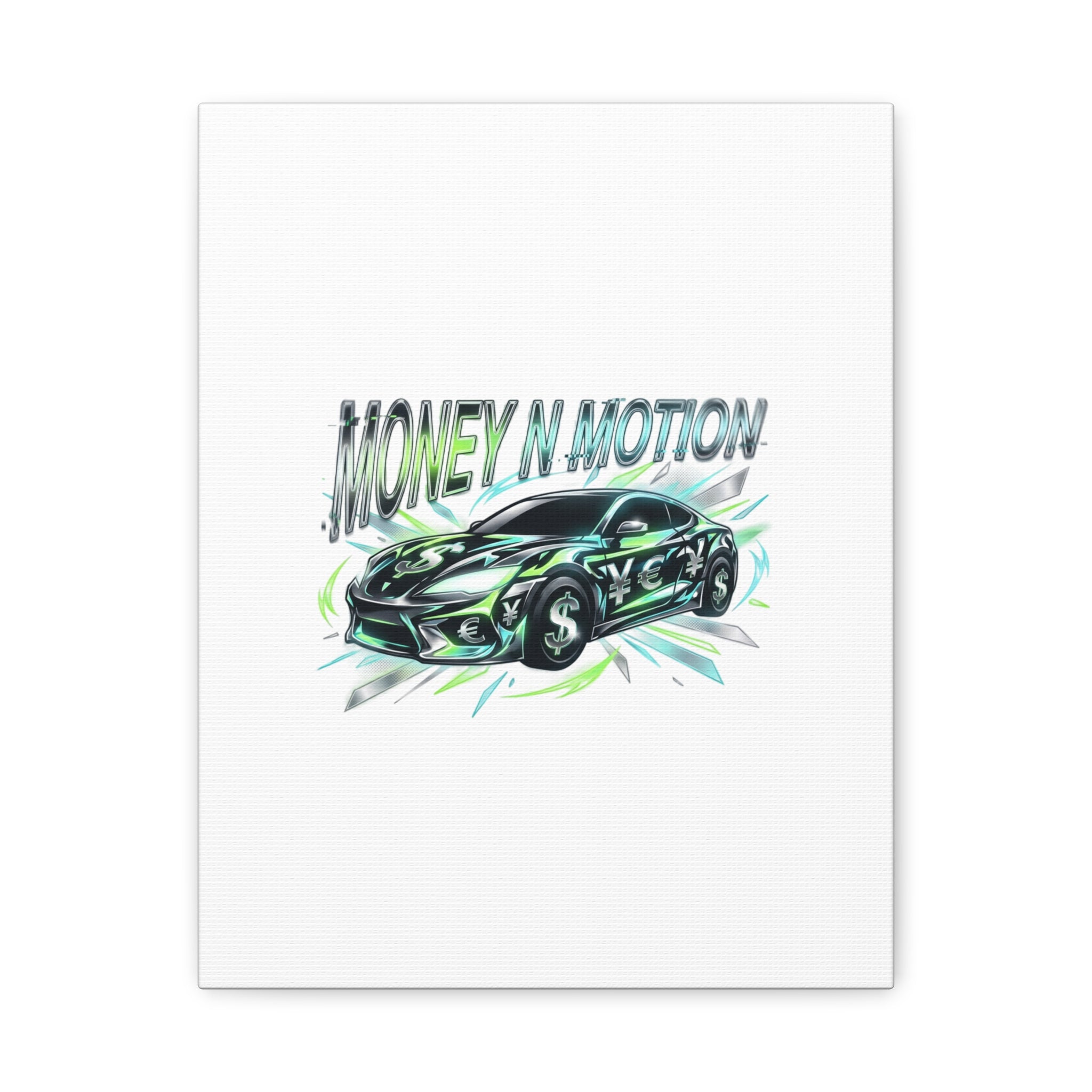 Money in Motion Canvas | Kinetic Typography, Melting Letters, Neon Car Art
