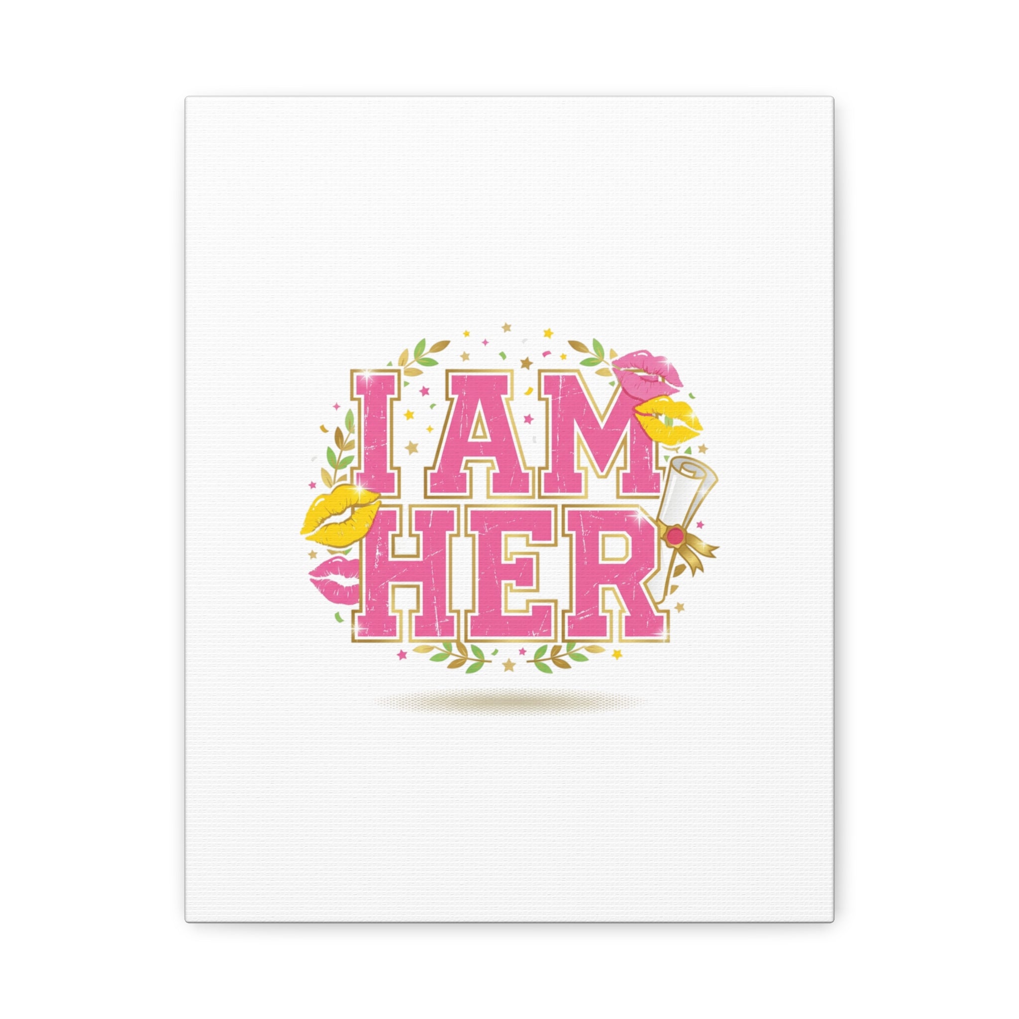 I AM HER Canvas | Varsity Crest, Retro Collegiate Style