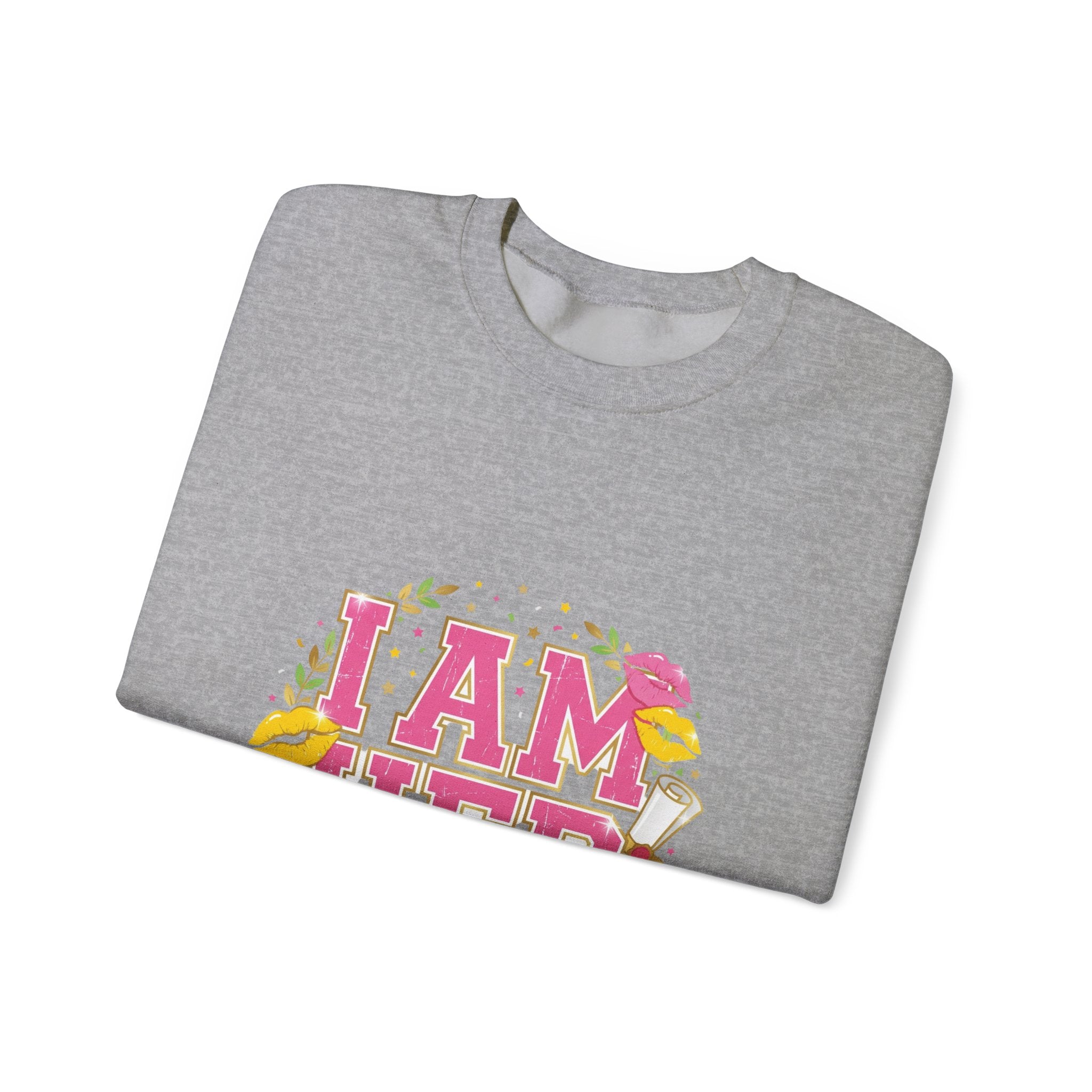I Am Her sweatshirt | vintage year varsity crest, midlife humor