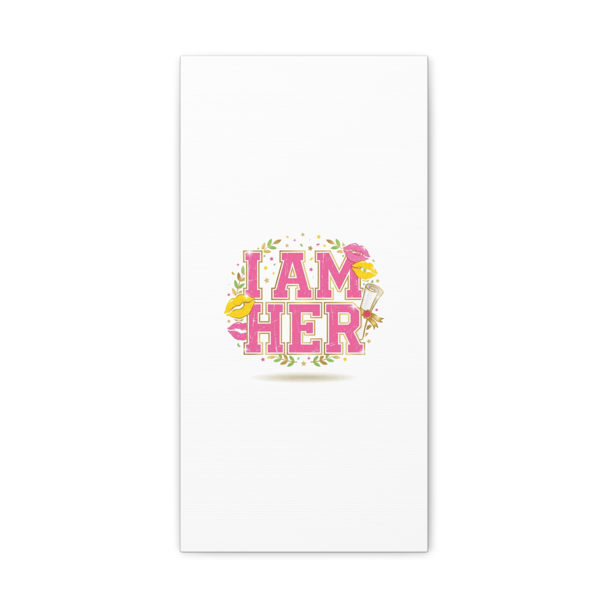 I AM HER Canvas | Varsity Crest, Retro Collegiate Style