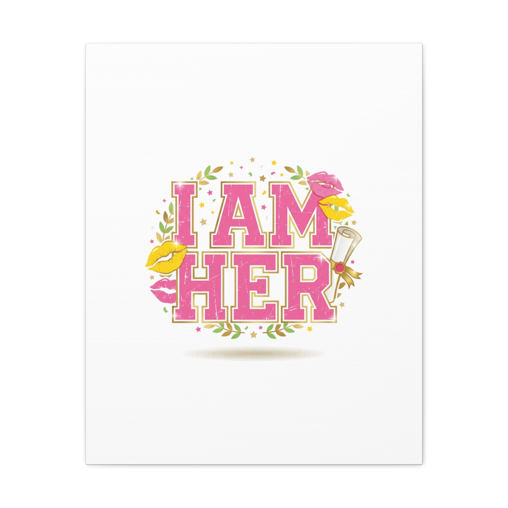 I AM HER Canvas | Varsity Crest, Retro Collegiate Style