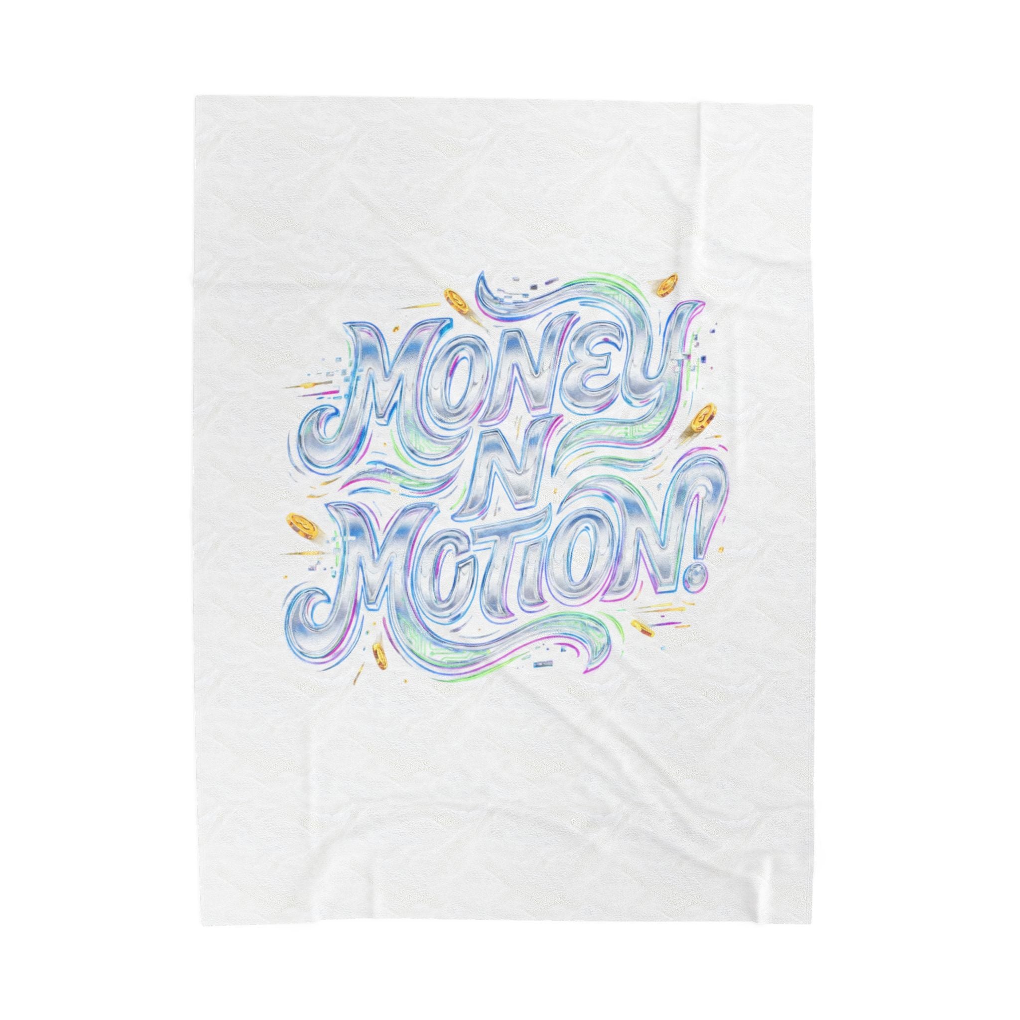 Money in Motion velveteen blanket | psychedelic kinetic typography, melting letters