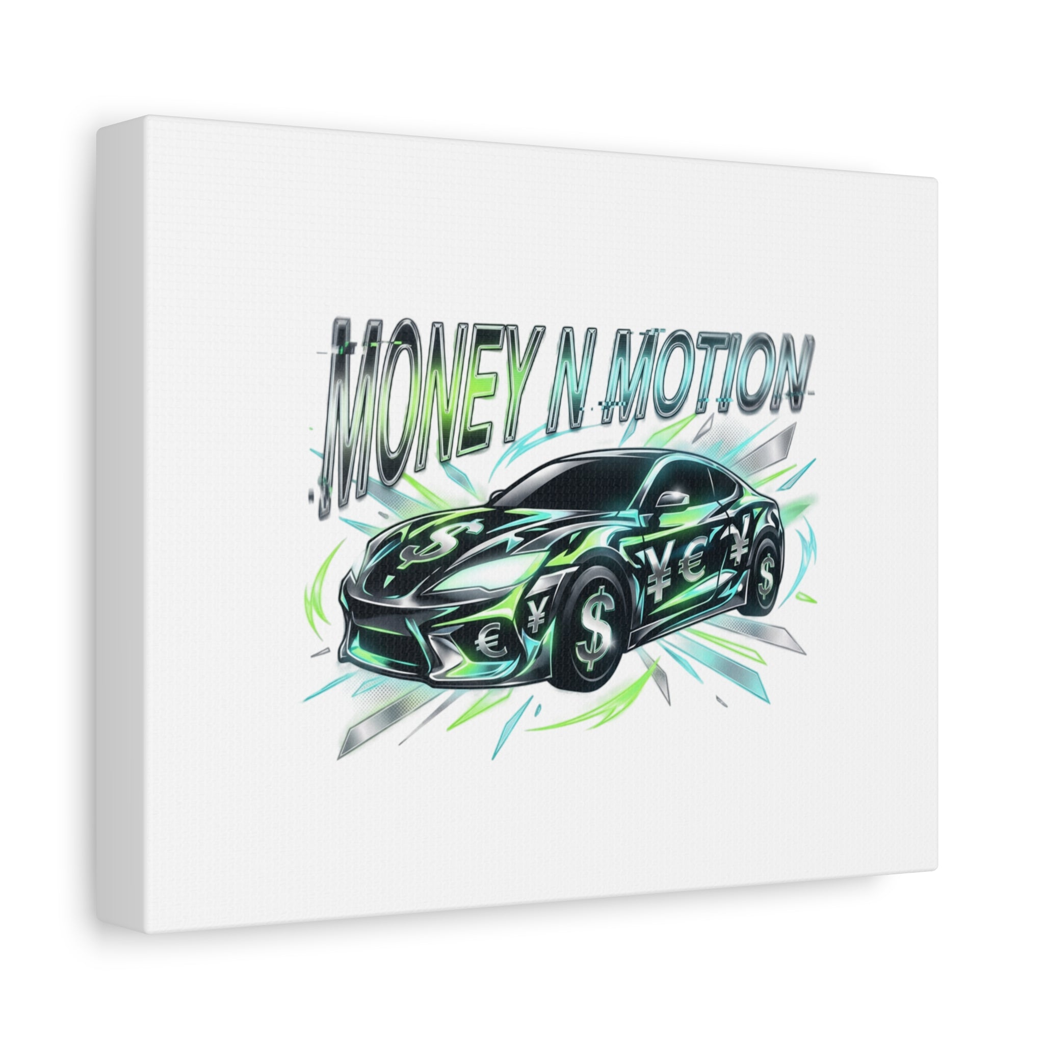 Money in Motion Canvas | Kinetic Typography, Melting Letters, Neon Car Art