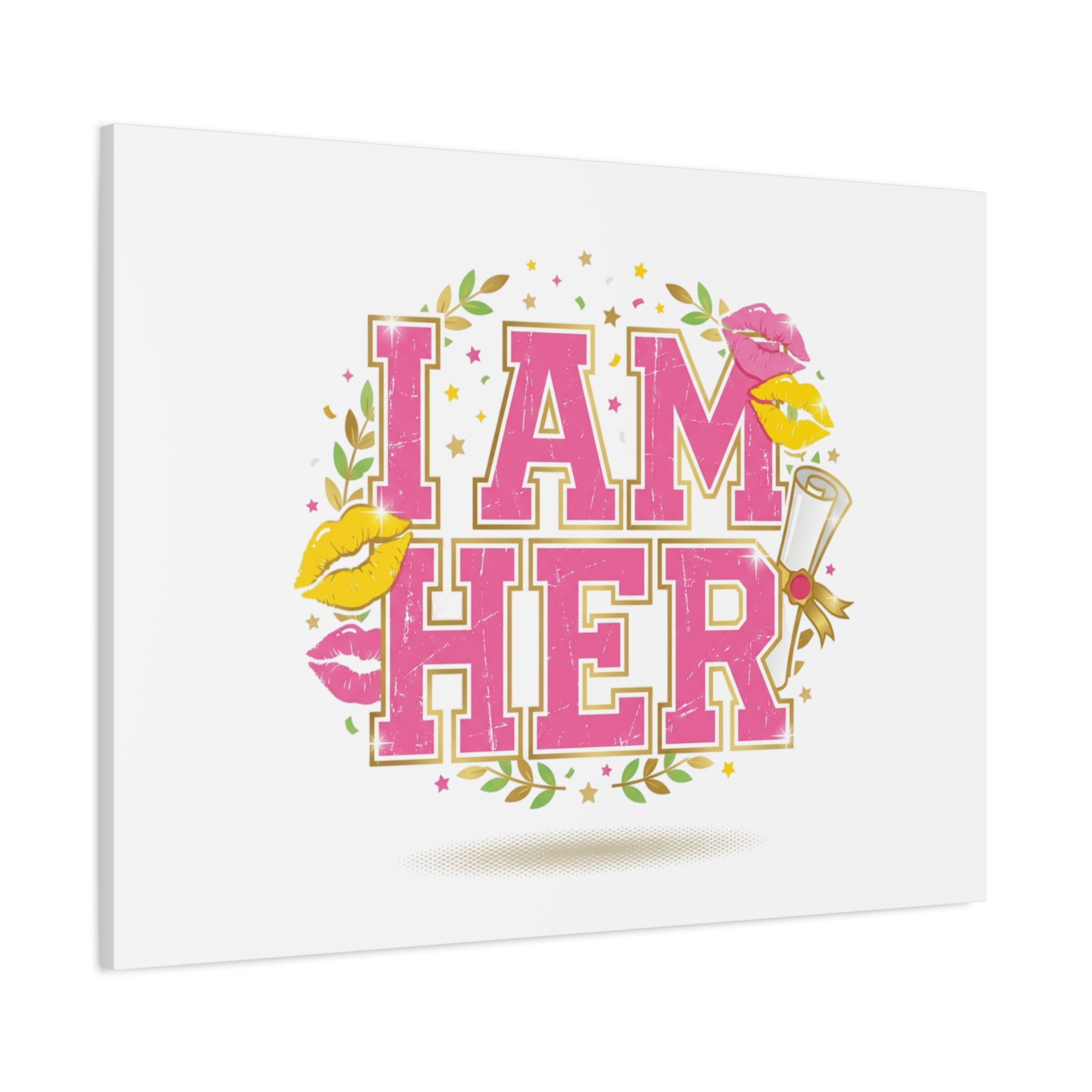 I AM HER Canvas | Varsity Crest, Retro Collegiate Style