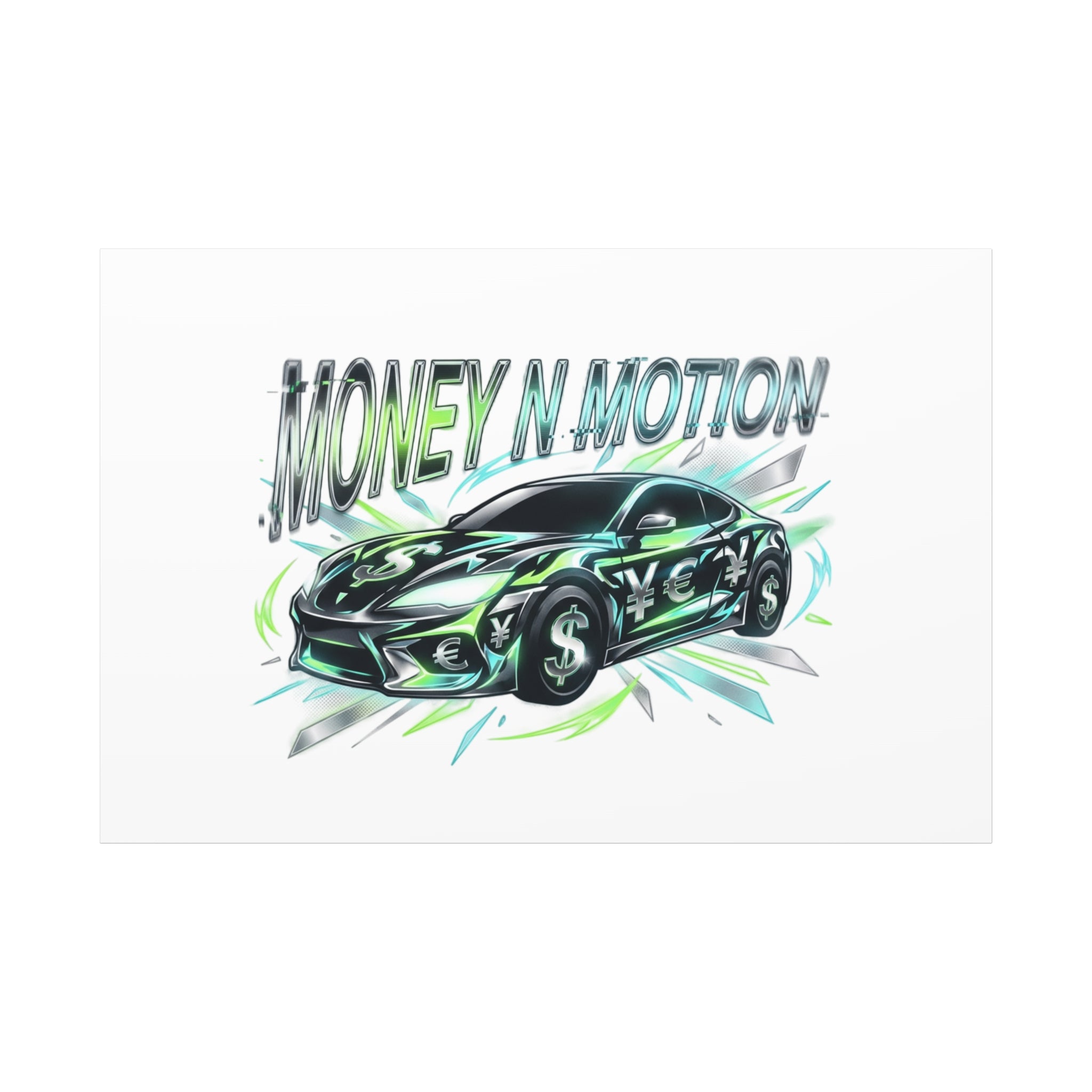 Money in Motion Canvas | Kinetic Typography, Melting Letters, Neon Car Art