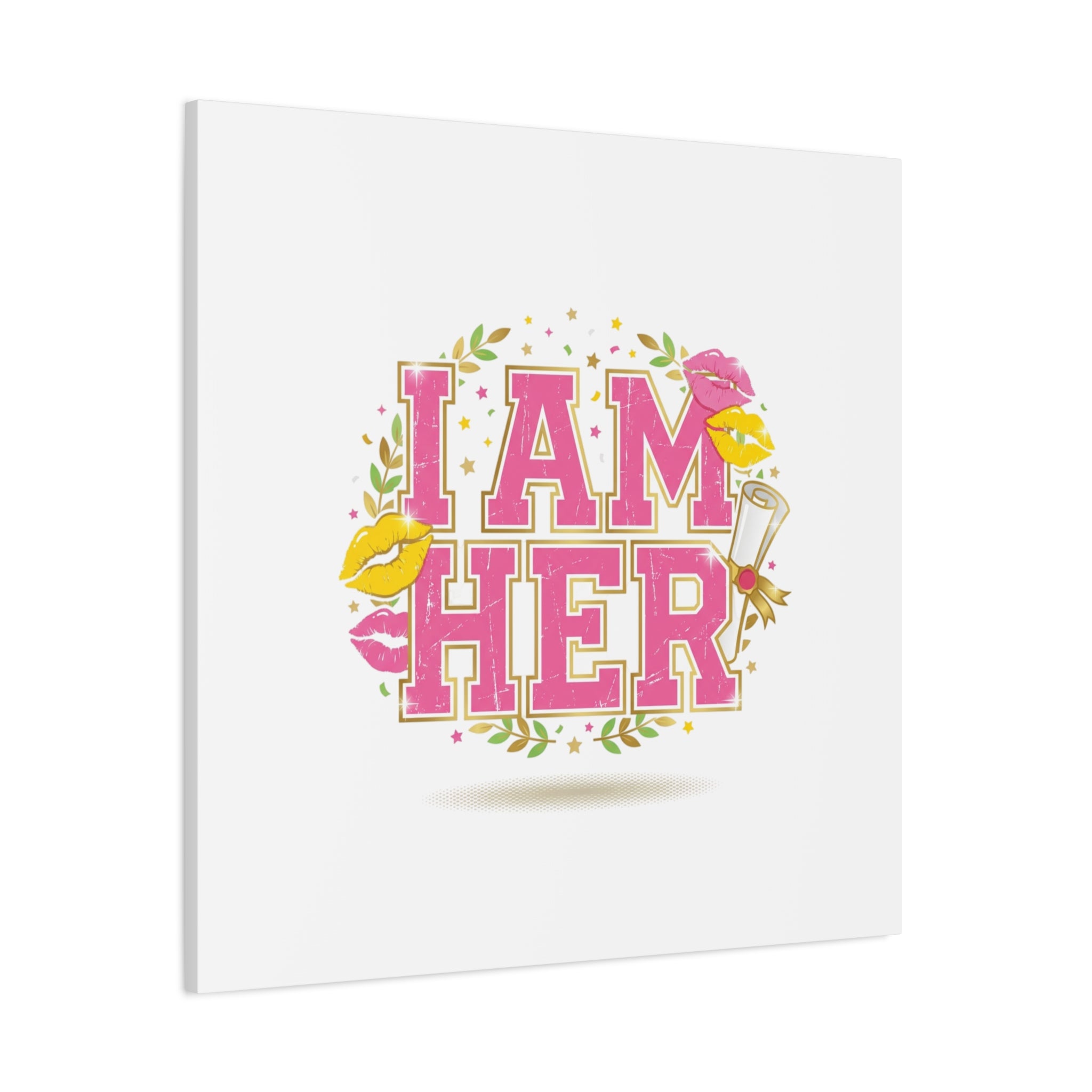 I AM HER Canvas | Varsity Crest, Retro Collegiate Style