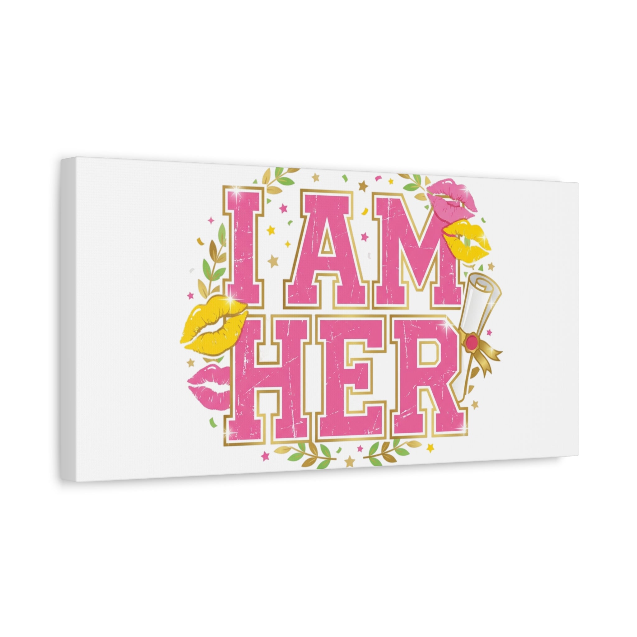 I AM HER Canvas | Varsity Crest, Retro Collegiate Style