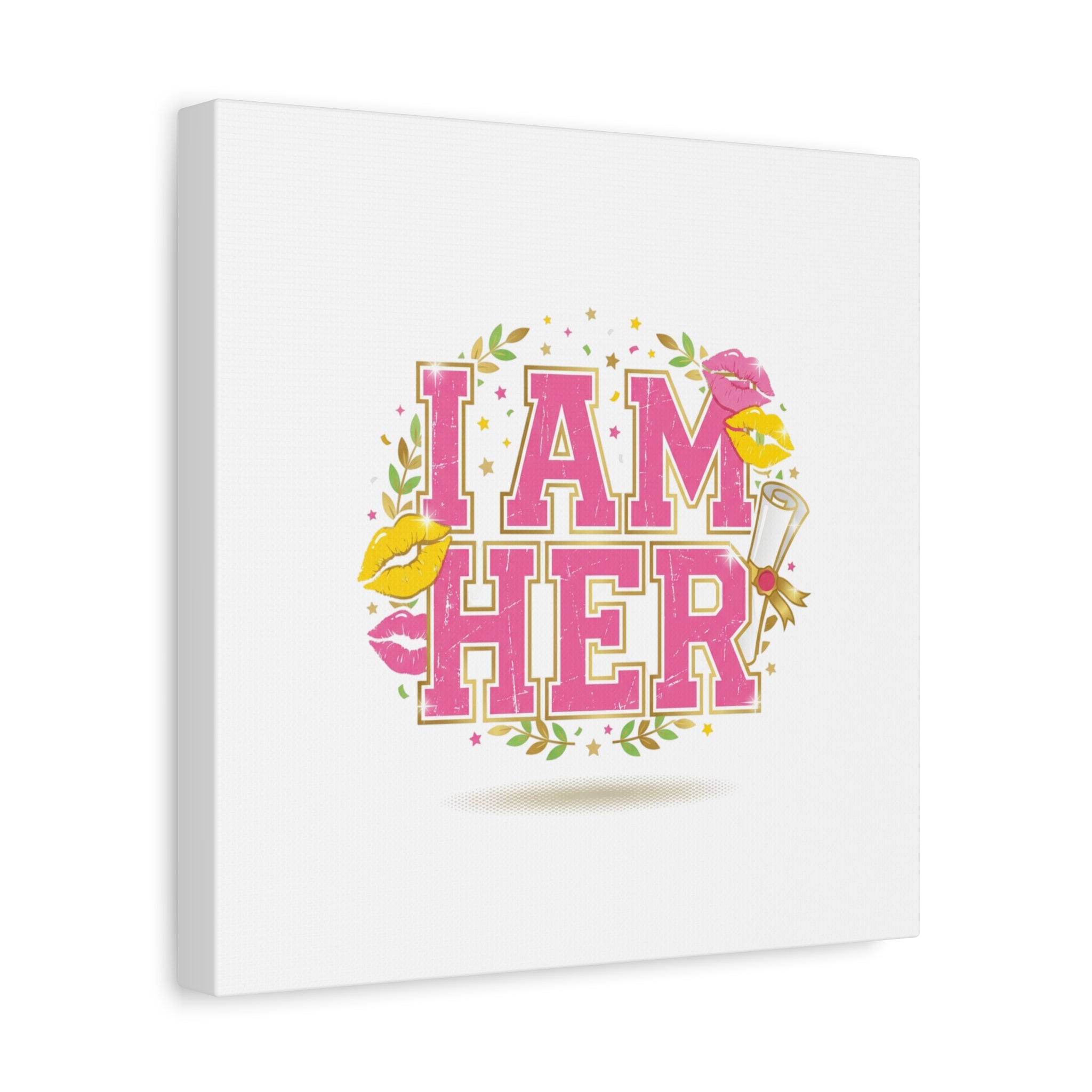 I AM HER Canvas | Varsity Crest, Retro Collegiate Style