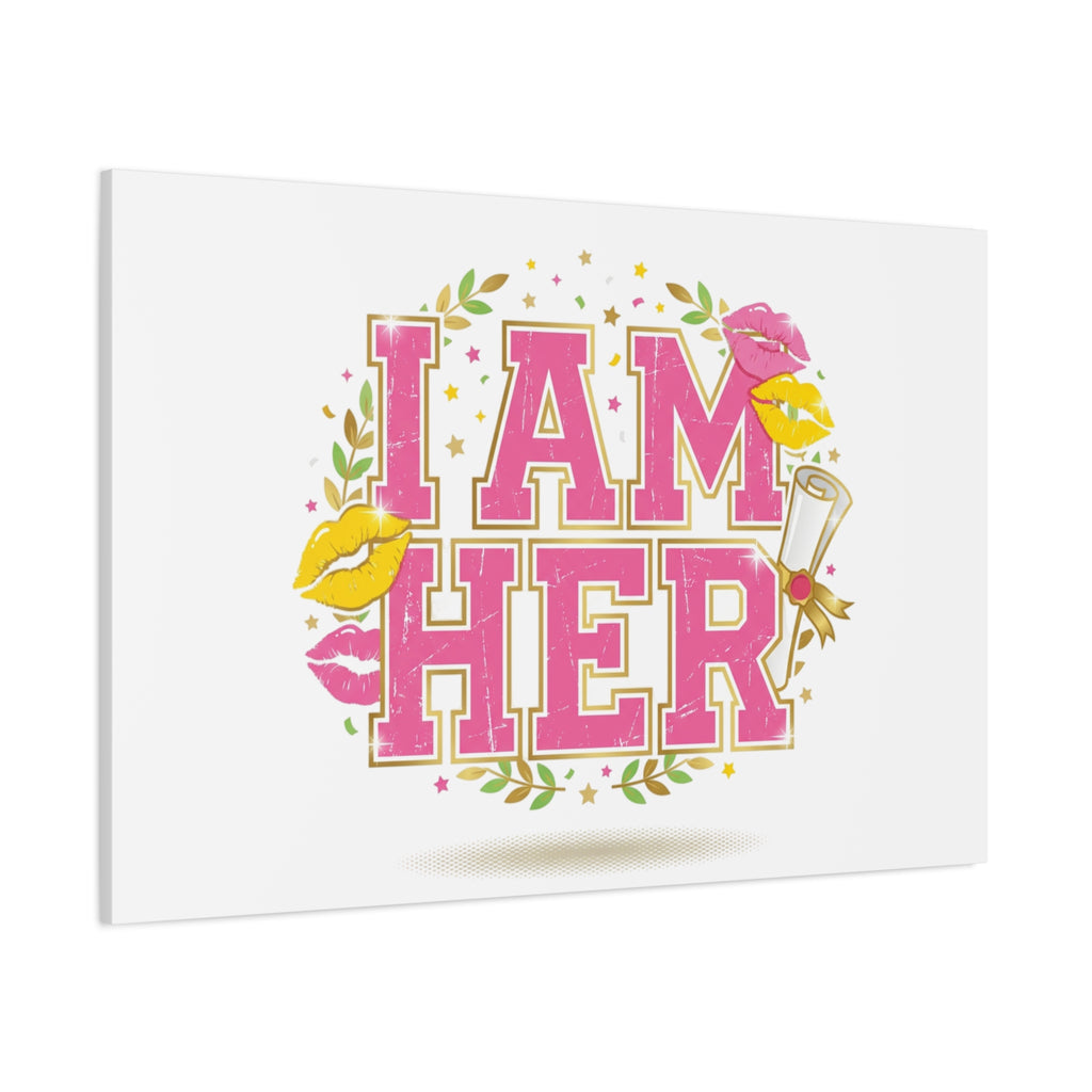 I AM HER Canvas | Varsity Crest, Retro Collegiate Style