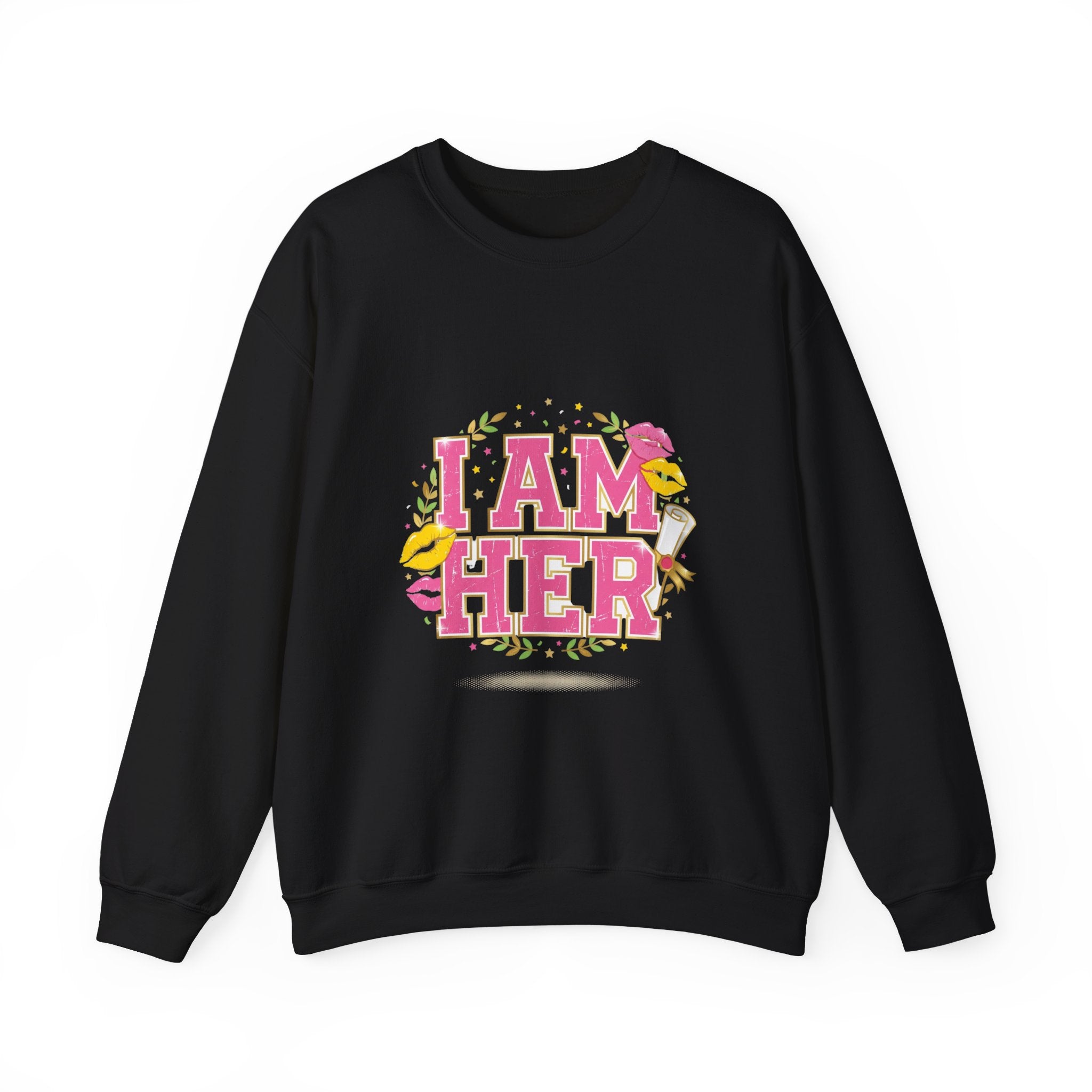 I Am Her sweatshirt | vintage year varsity crest, midlife humor