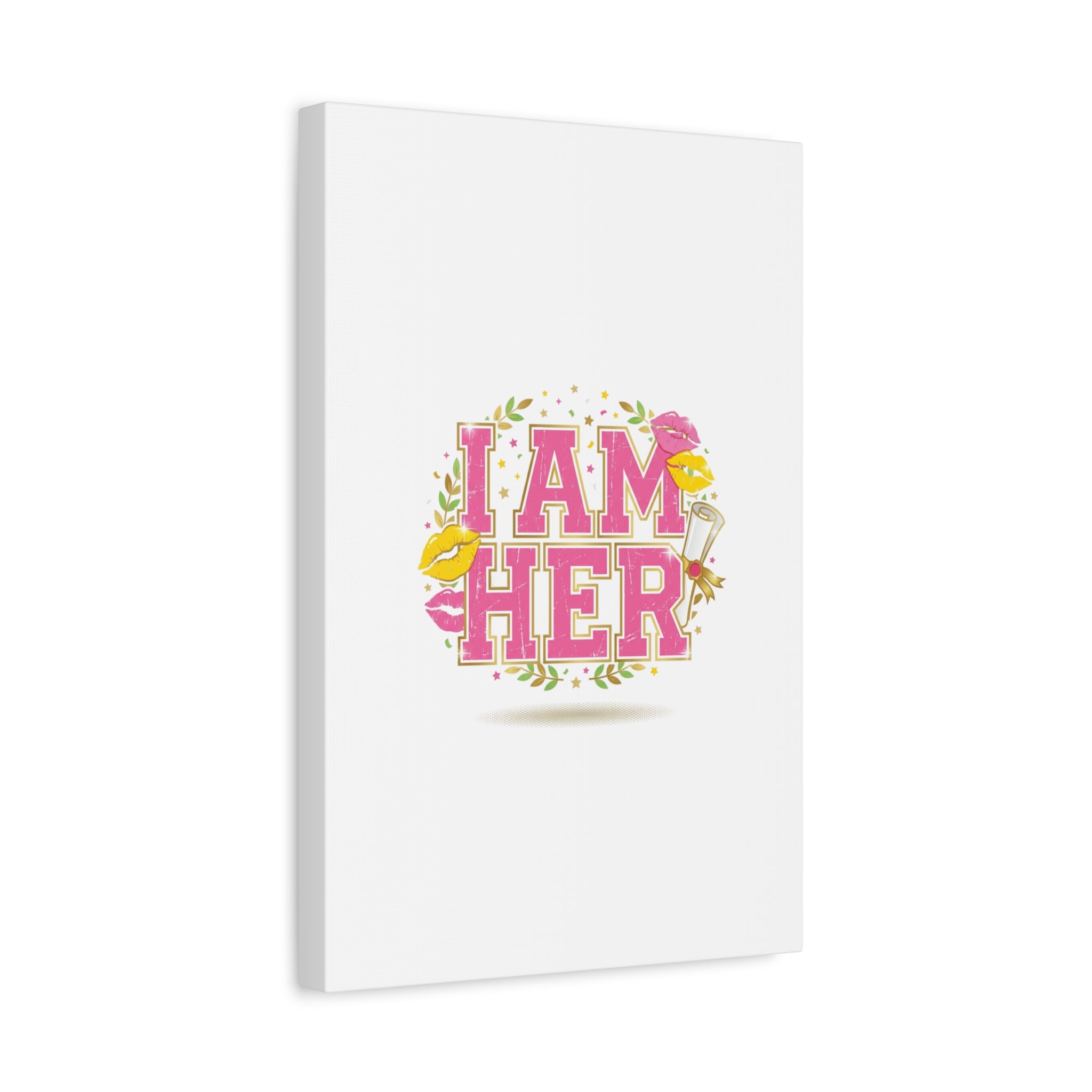 I AM HER Canvas | Varsity Crest, Retro Collegiate Style