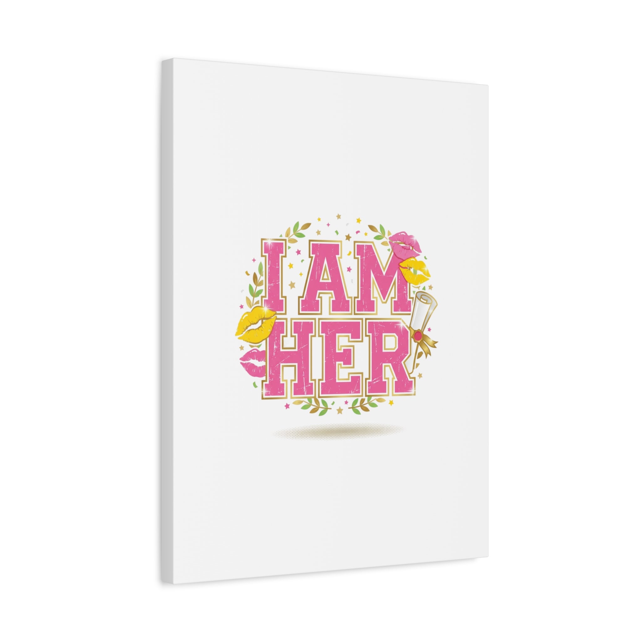 I AM HER Canvas | Varsity Crest, Retro Collegiate Style