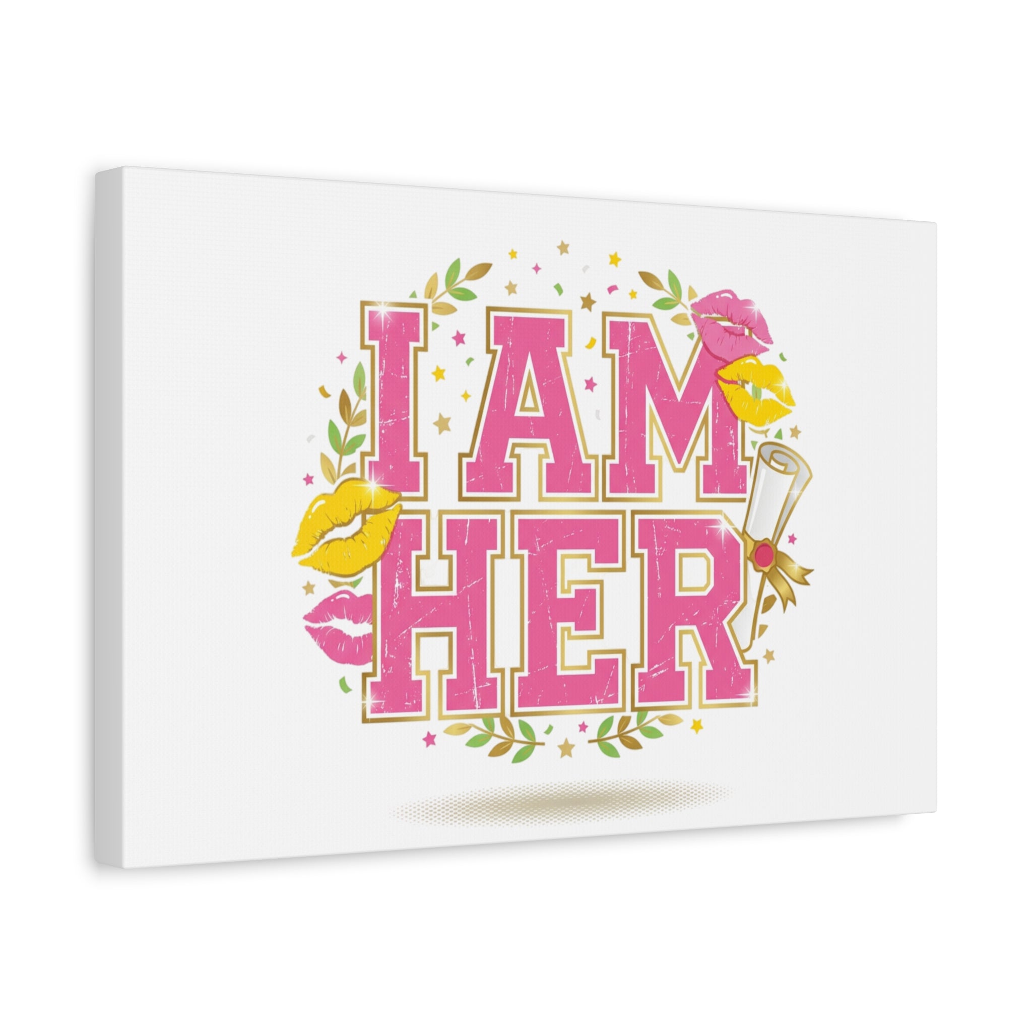 I AM HER Canvas | Varsity Crest, Retro Collegiate Style