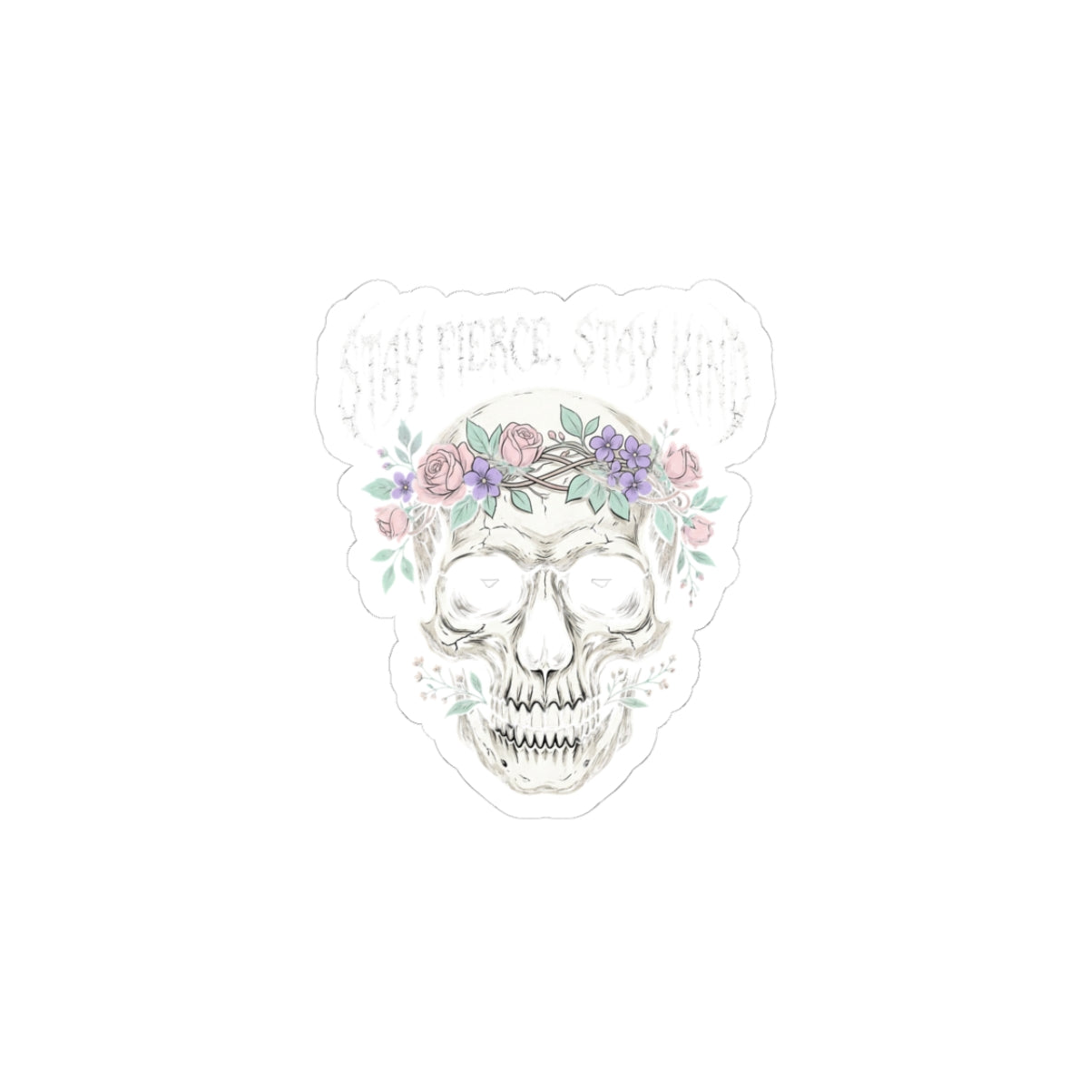 Stay Fierce Stay Kind Kiss-Cut Stickers | heavy metal wellness, gothic self-care