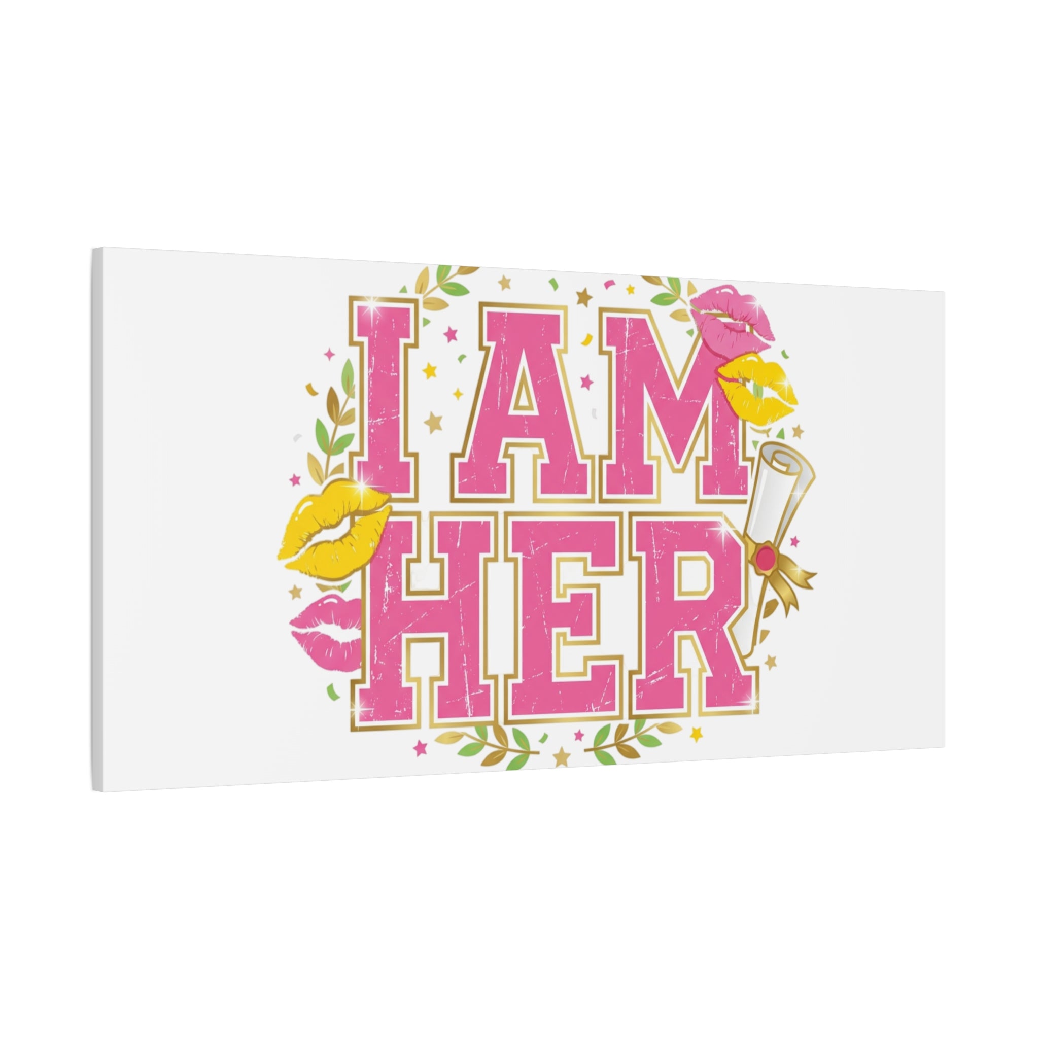 I AM HER Canvas | Varsity Crest, Retro Collegiate Style
