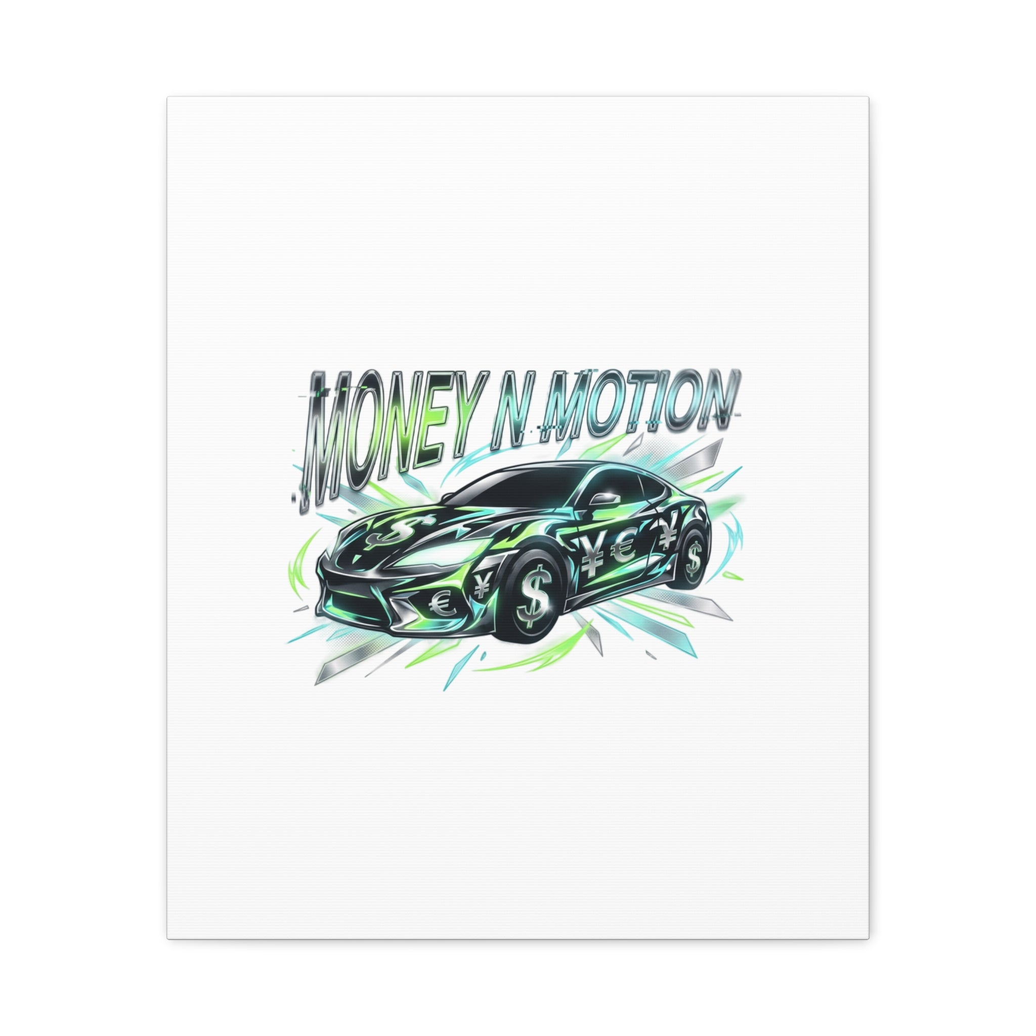 Money in Motion Canvas | Kinetic Typography, Melting Letters, Neon Car Art