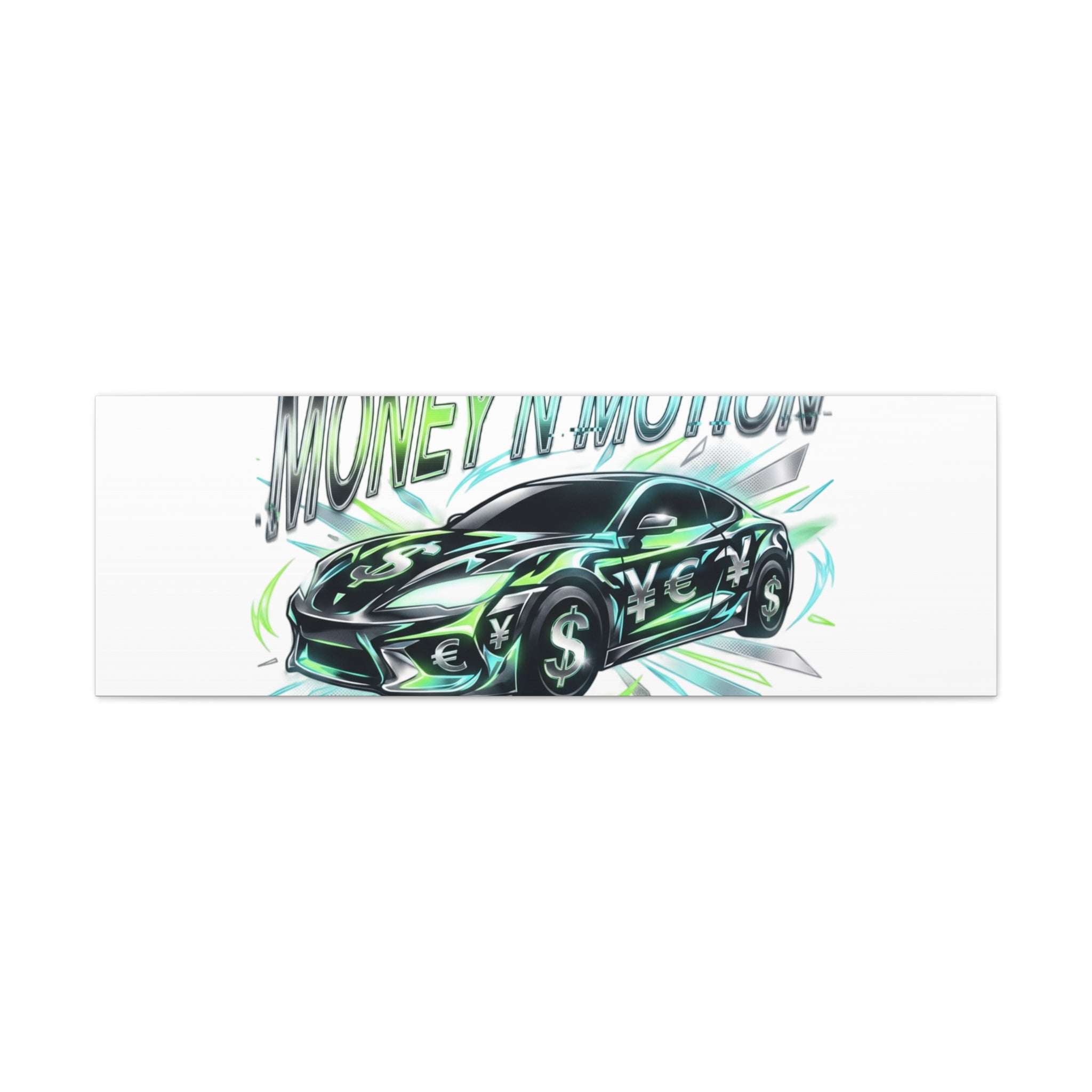 Money in Motion Canvas | Kinetic Typography, Melting Letters, Neon Car Art