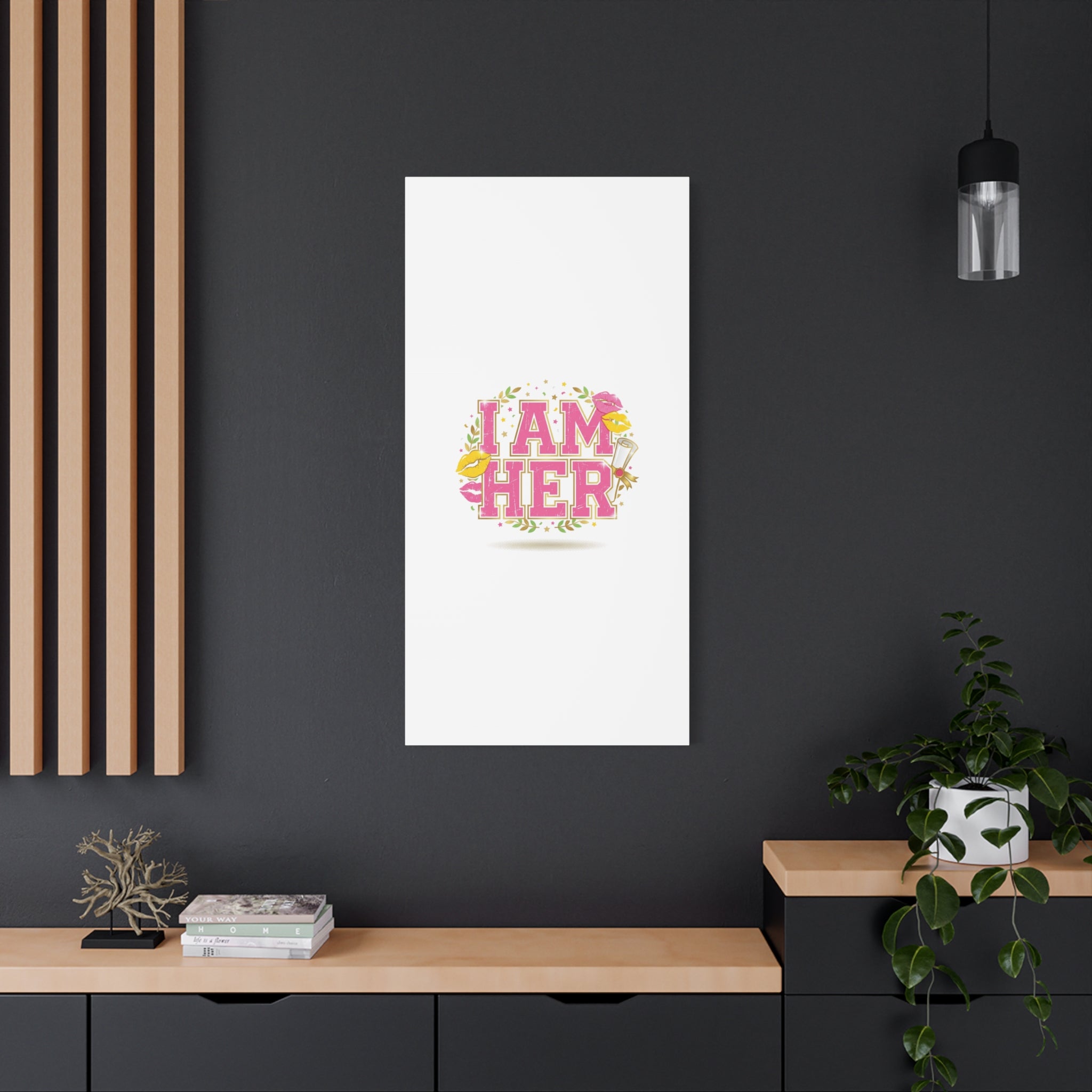 I AM HER Canvas | Varsity Crest, Retro Collegiate Style