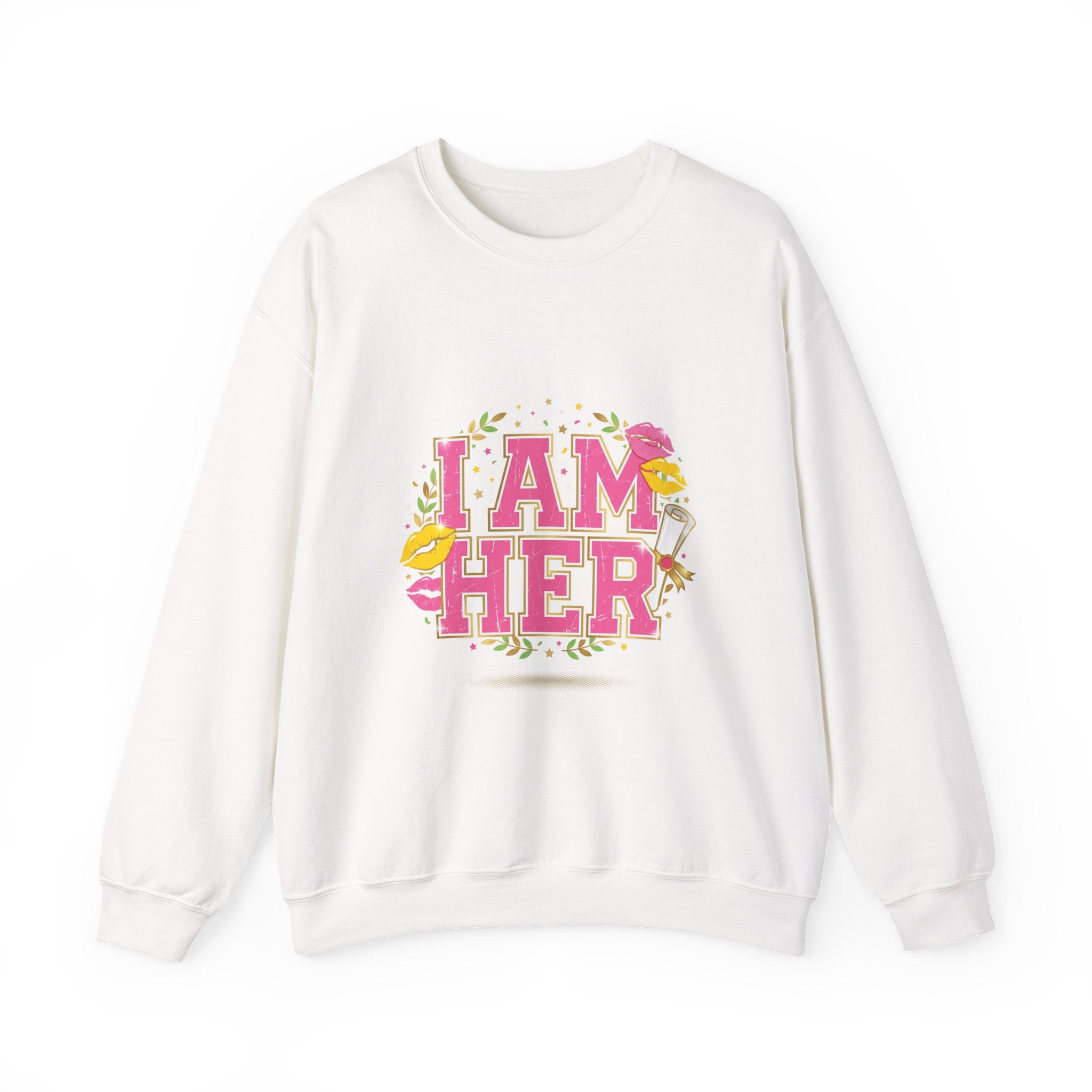 I Am Her sweatshirt | vintage year varsity crest, midlife humor