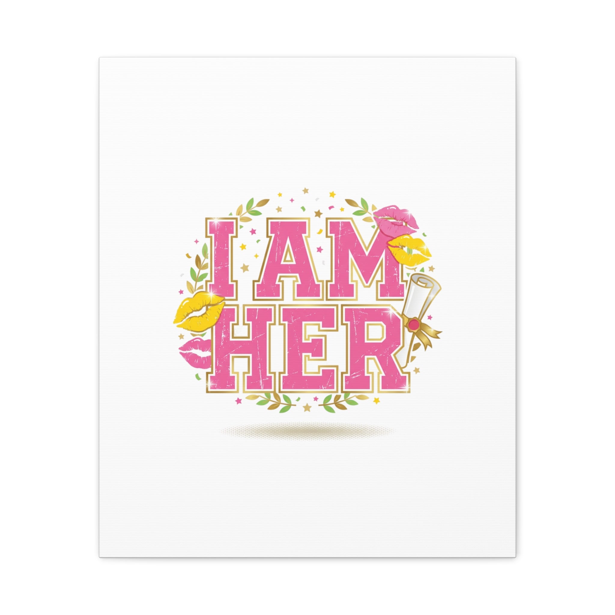 I AM HER Canvas | Varsity Crest, Retro Collegiate Style