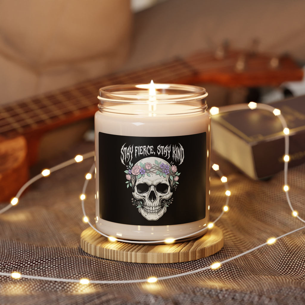 Stay Fierce Stay Kind Candle | Heavy Metal Wellness, gothic wellness quote