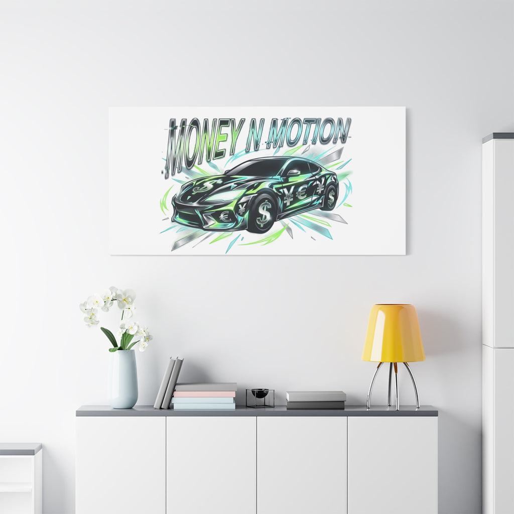 Money in Motion Canvas | Kinetic Typography, Melting Letters, Neon Car Art