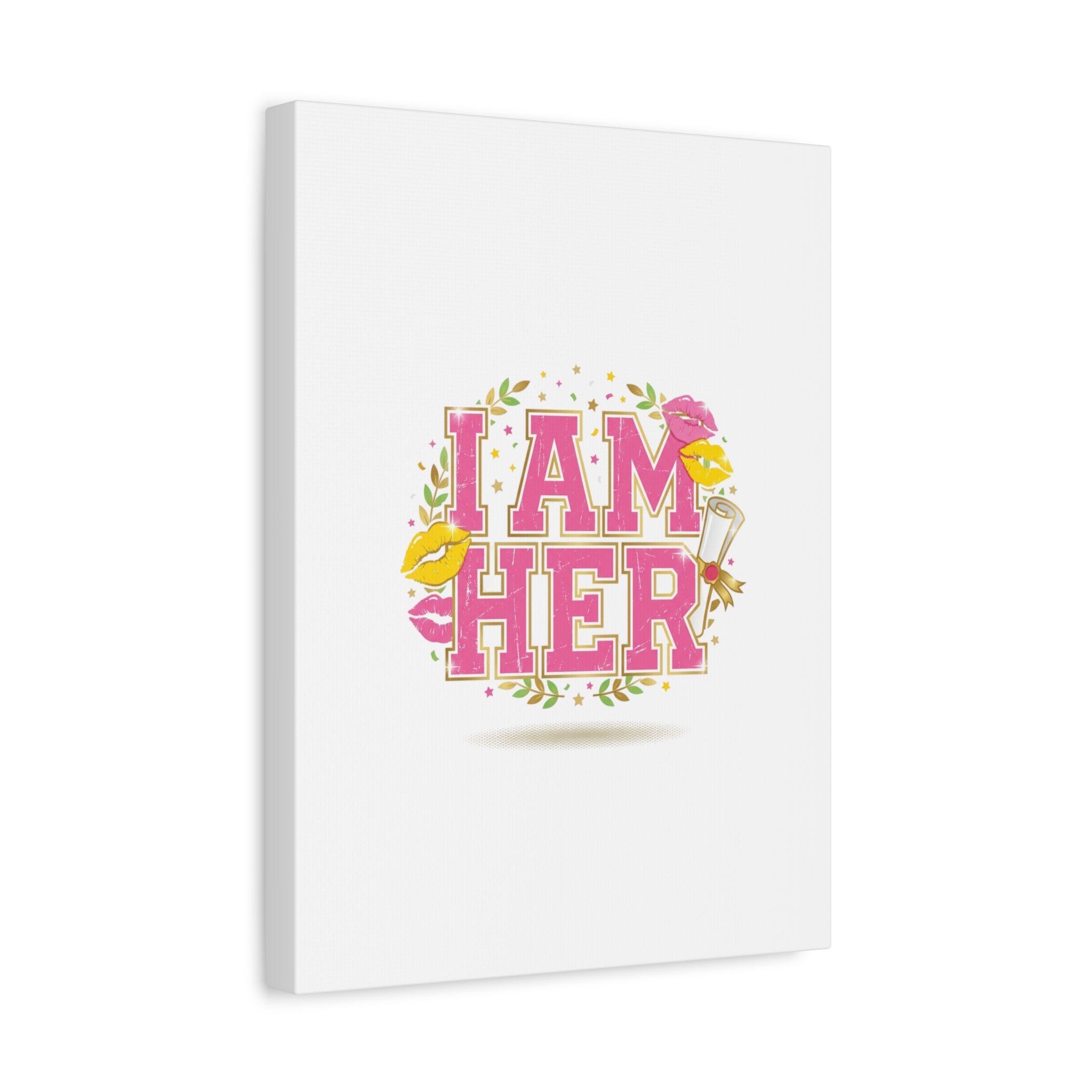 I AM HER Canvas | Varsity Crest, Retro Collegiate Style