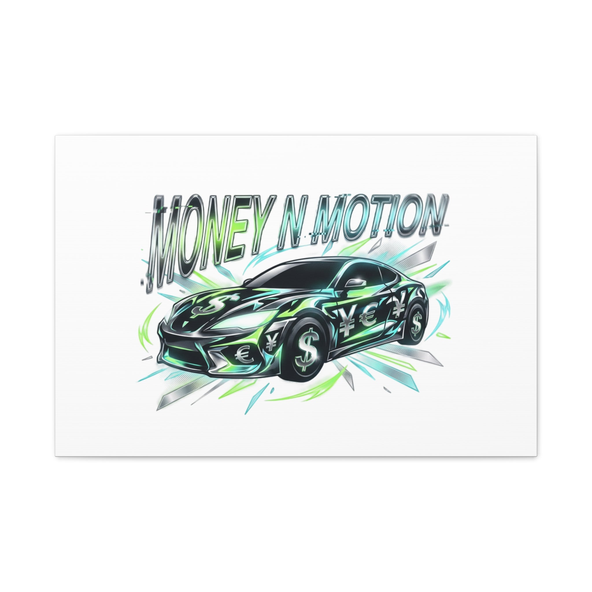 Money in Motion Canvas | Kinetic Typography, Melting Letters, Neon Car Art