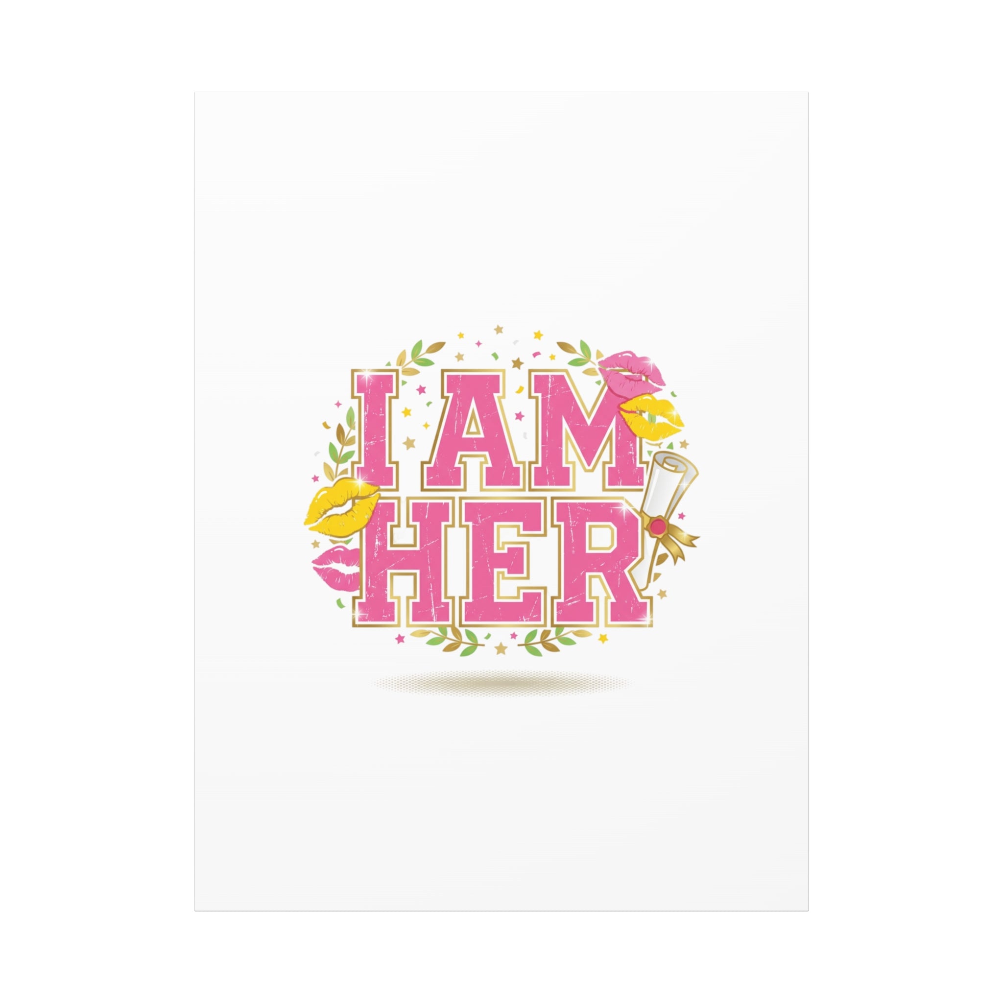 I AM HER Canvas | Varsity Crest, Retro Collegiate Style